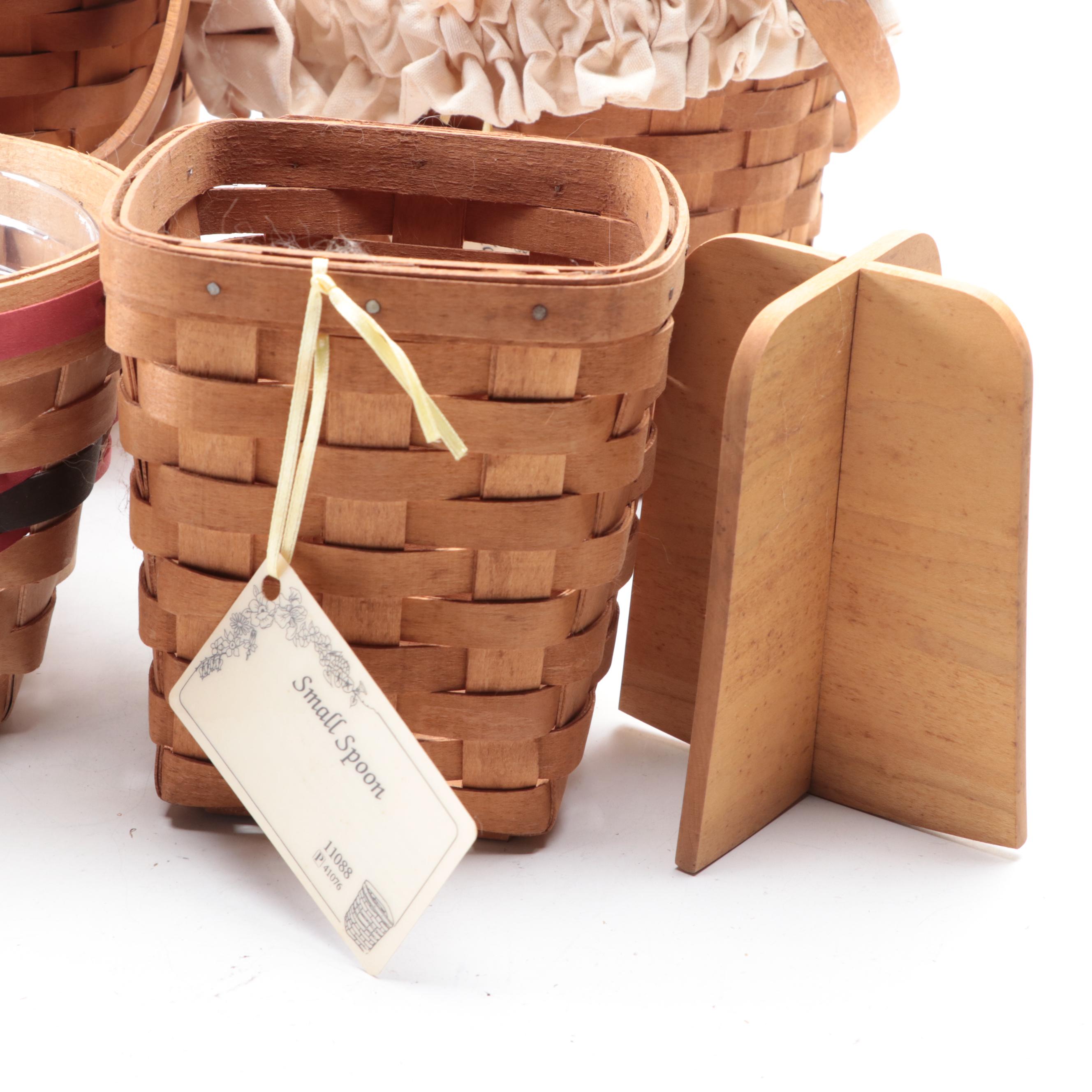 Longaberger "Sweet Basil" and Other Handwoven Maple Baskets
