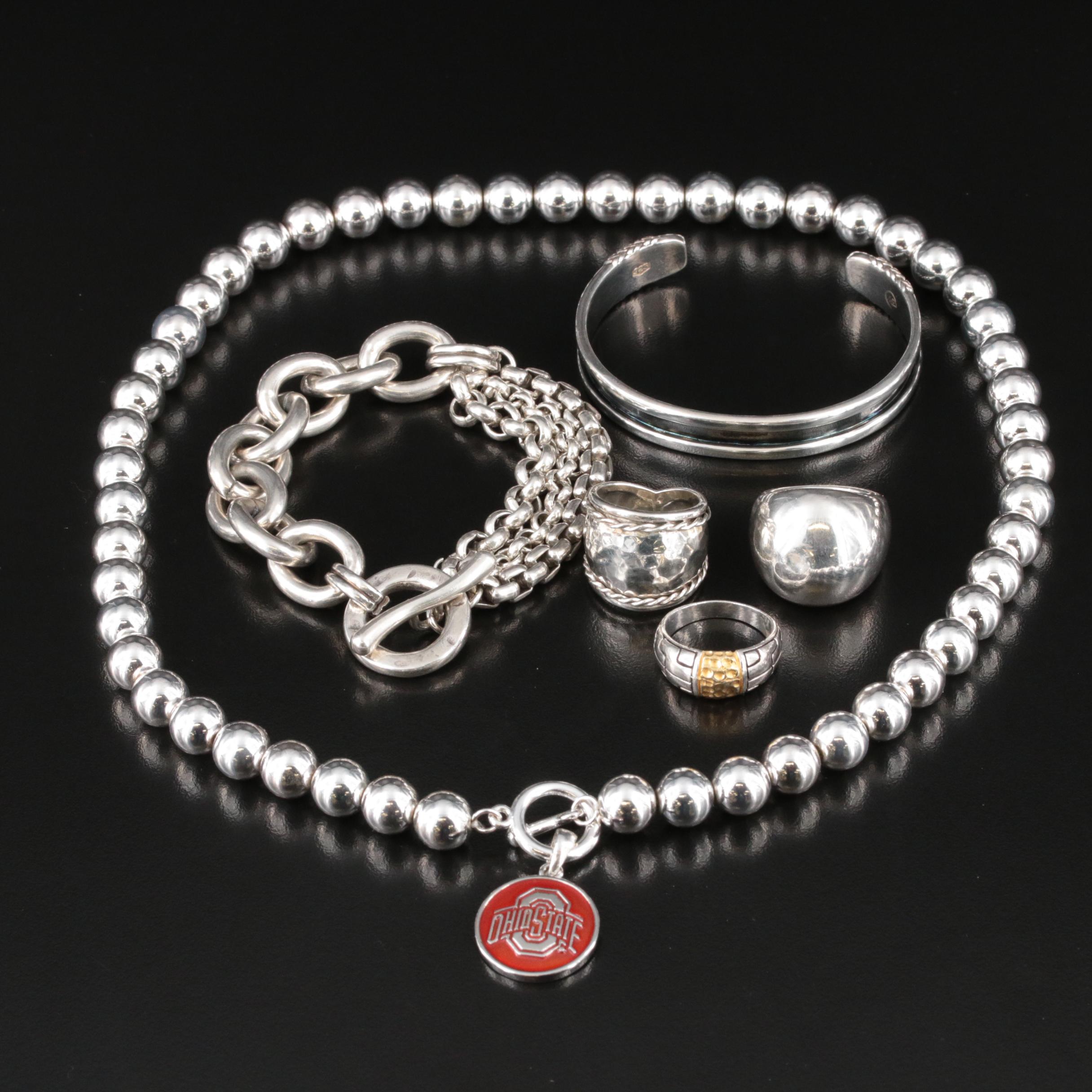 Jewelry Grouping Including Sterling and Enamel