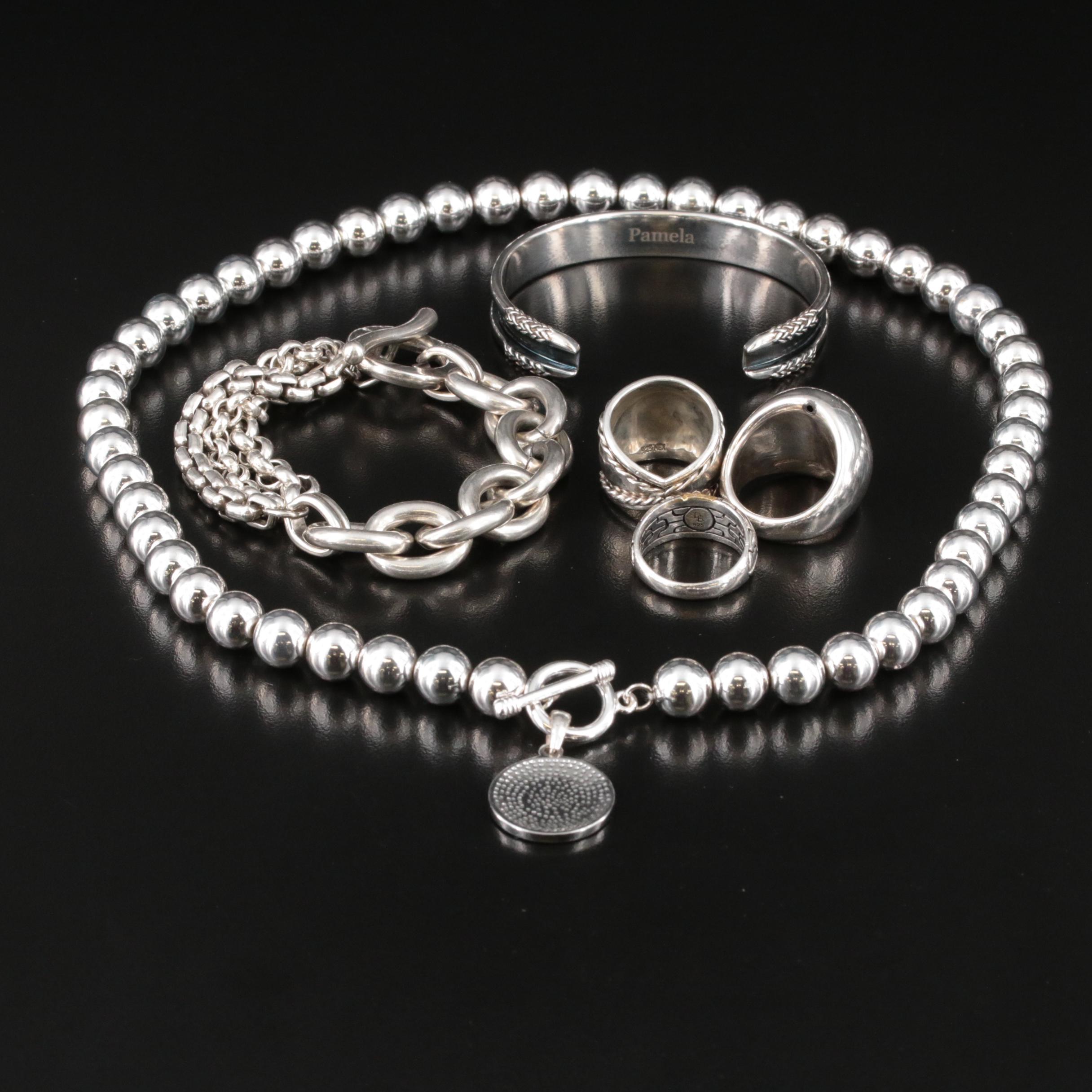 Jewelry Grouping Including Sterling and Enamel