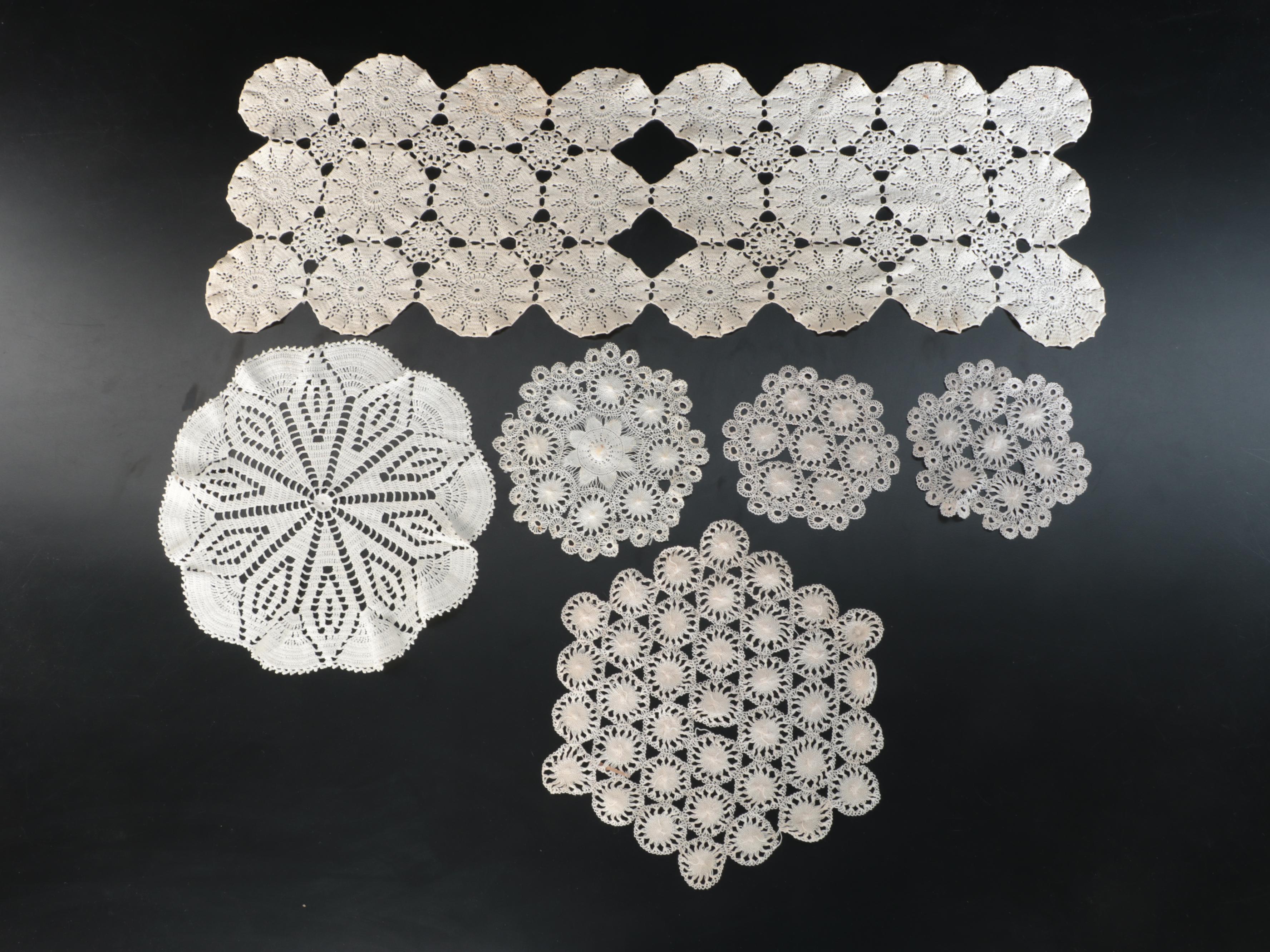 Embroidered and Crochet Tablecloths, Napkins and Doilies, 20th Century