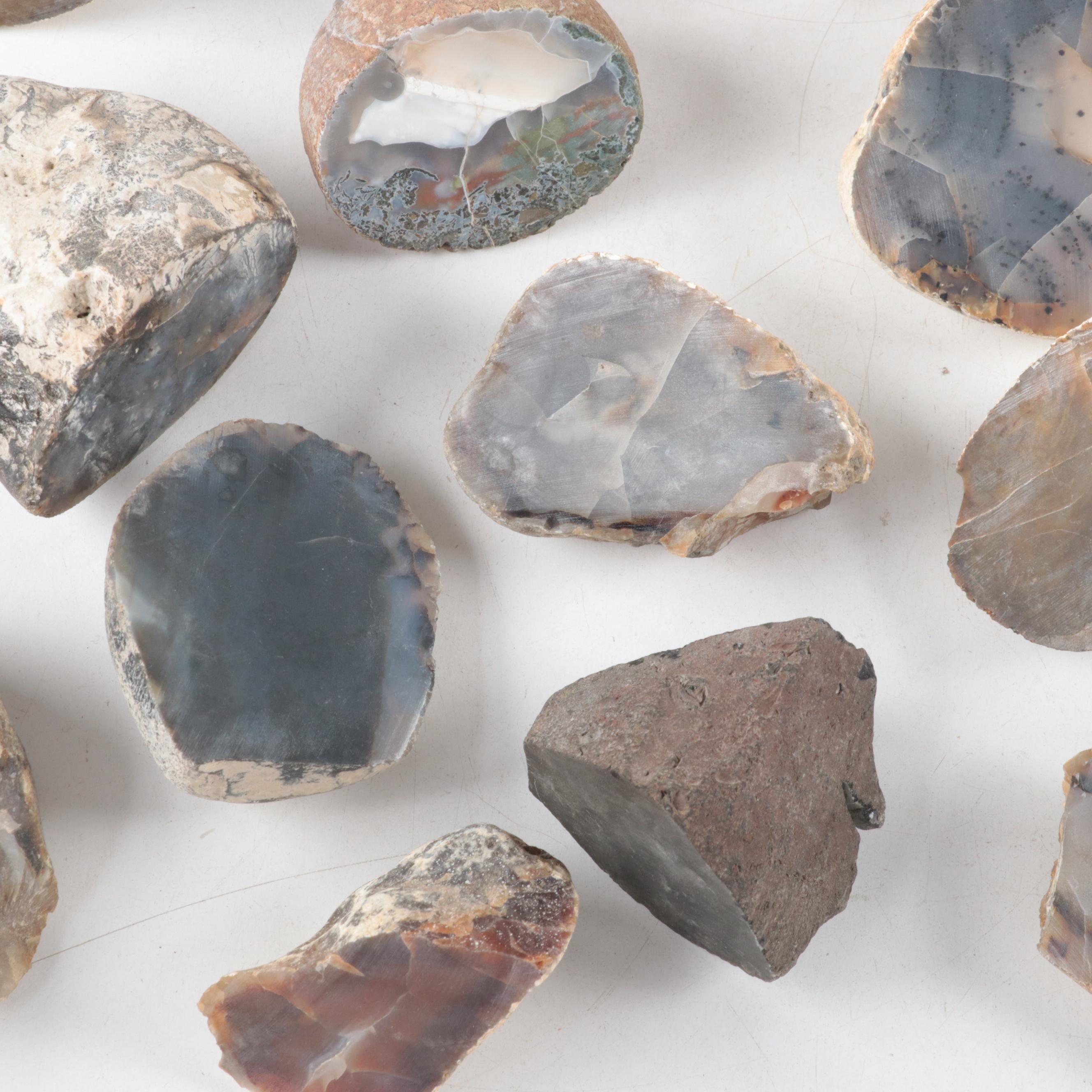 Rough Chalcedony, Chert, Agate and Other Mineral Specimens