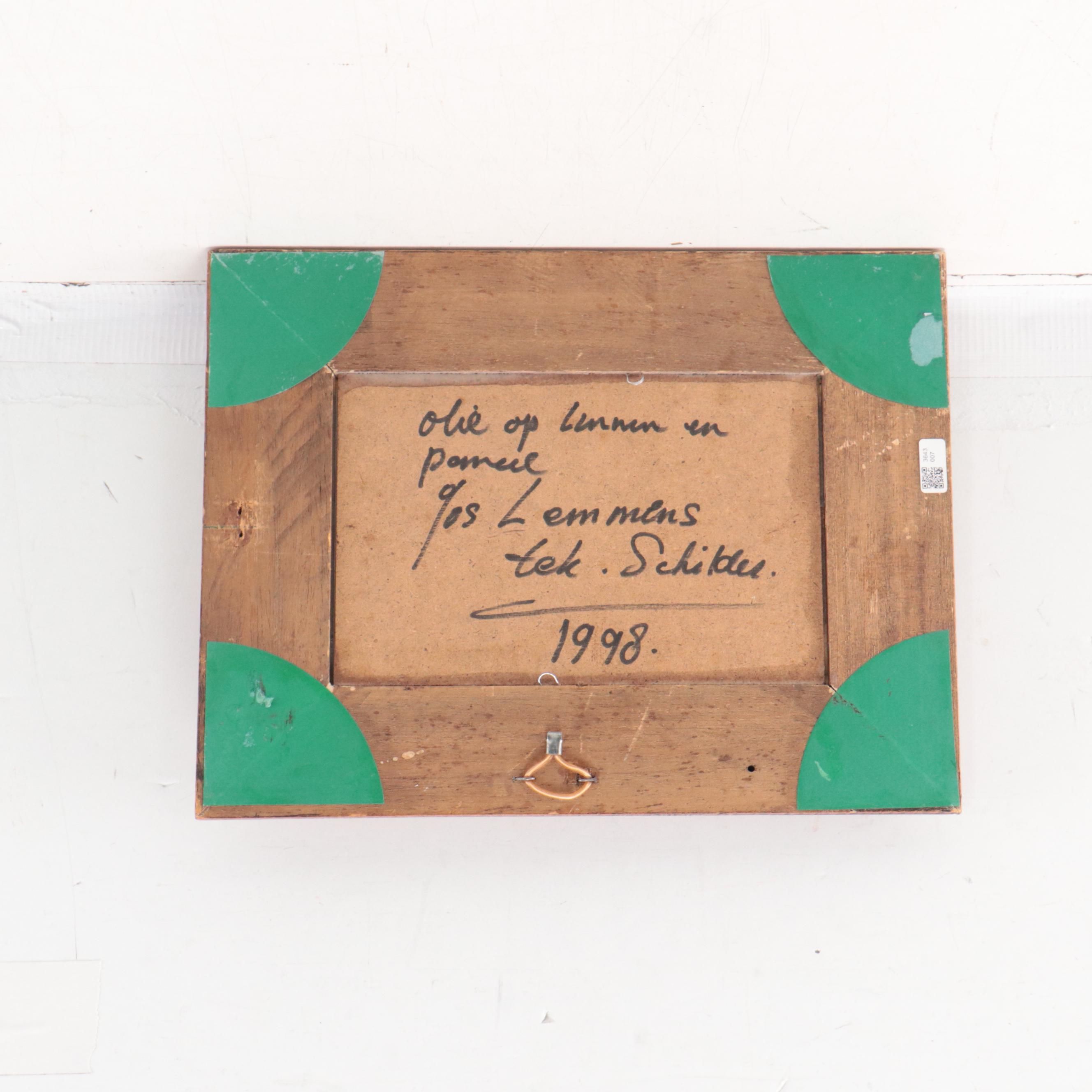 Oil Painting of Pierrot With Flowers, 1998