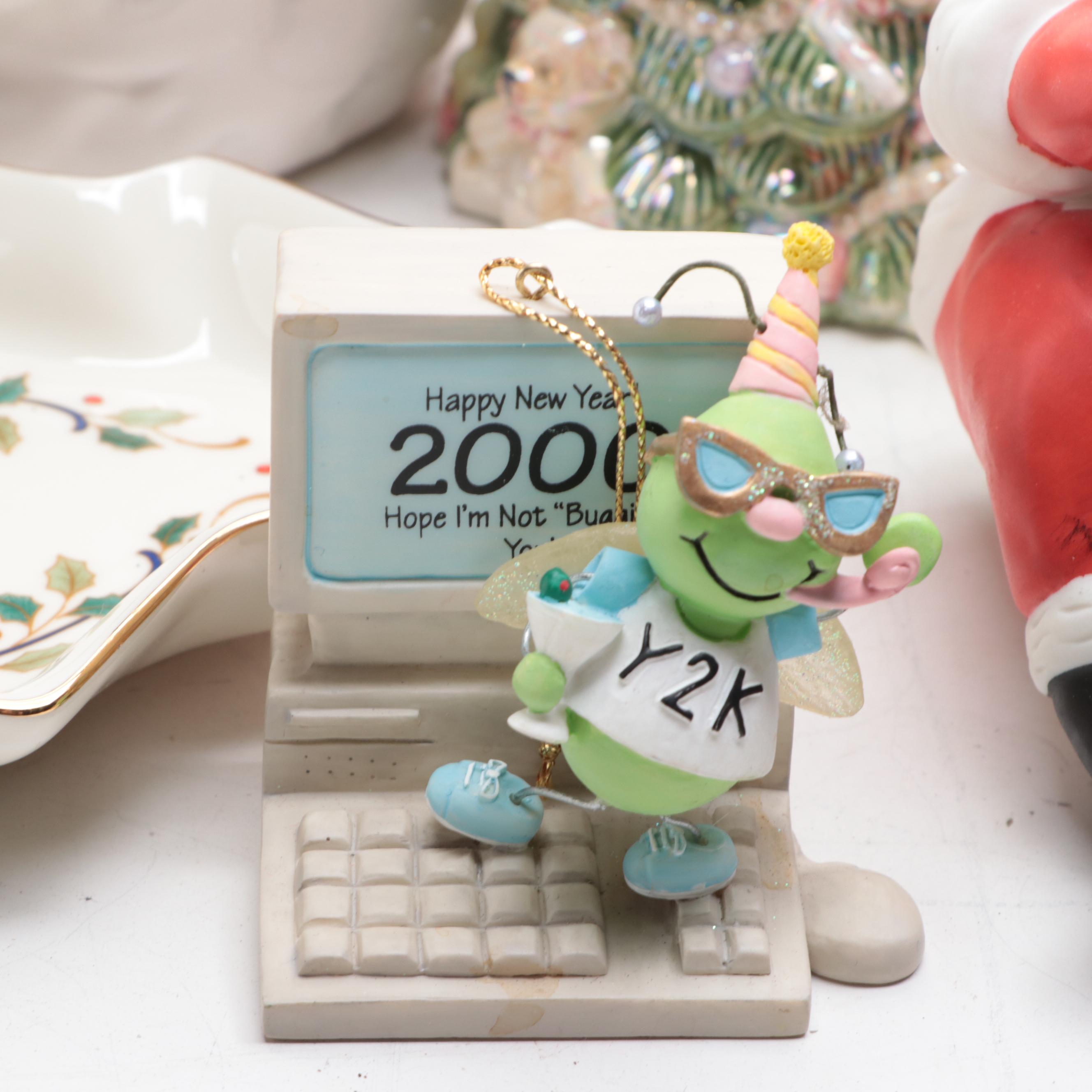 Mikasa China Tree Shaped Dish and Other Christmas Décor