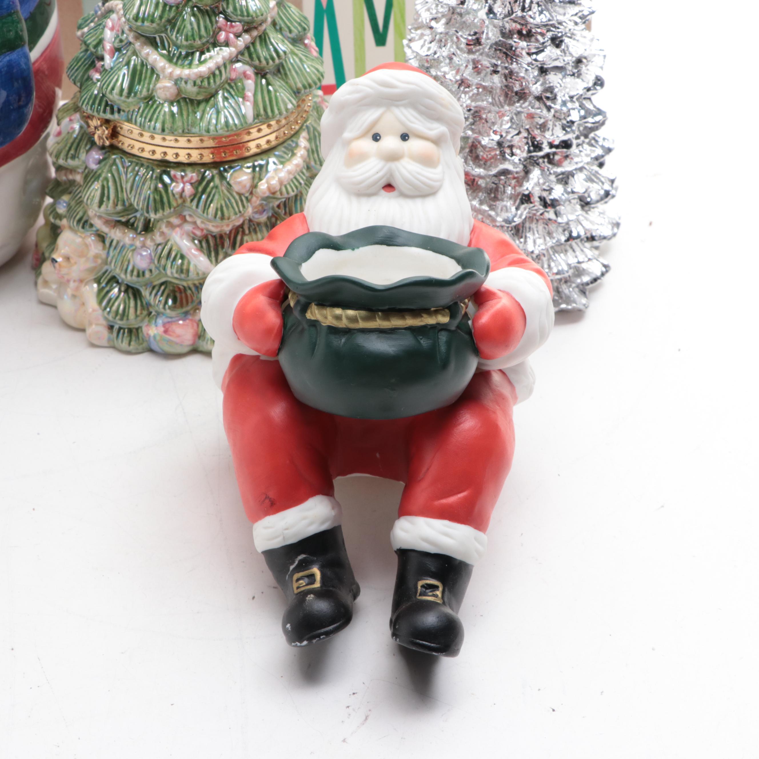 Mikasa China Tree Shaped Dish and Other Christmas Décor