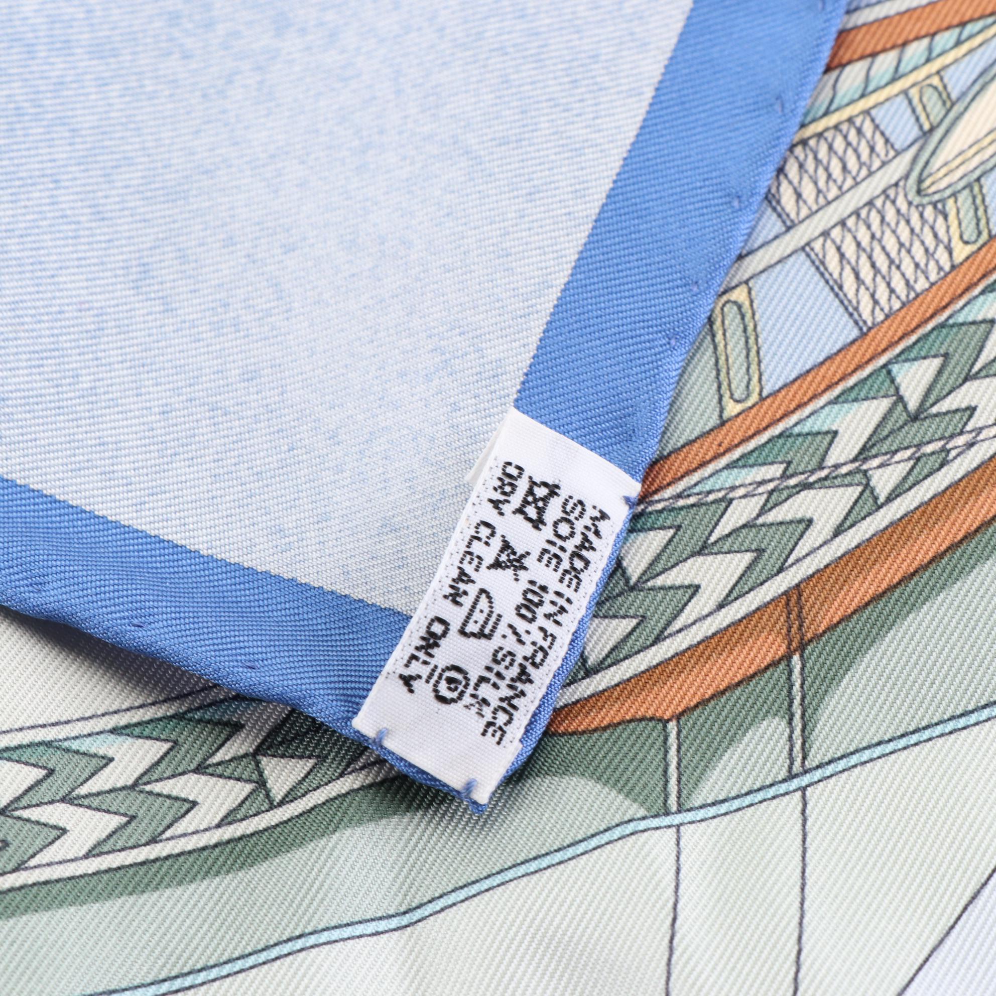 Hermès "Face Au Large" Silk Twill Scarf 90