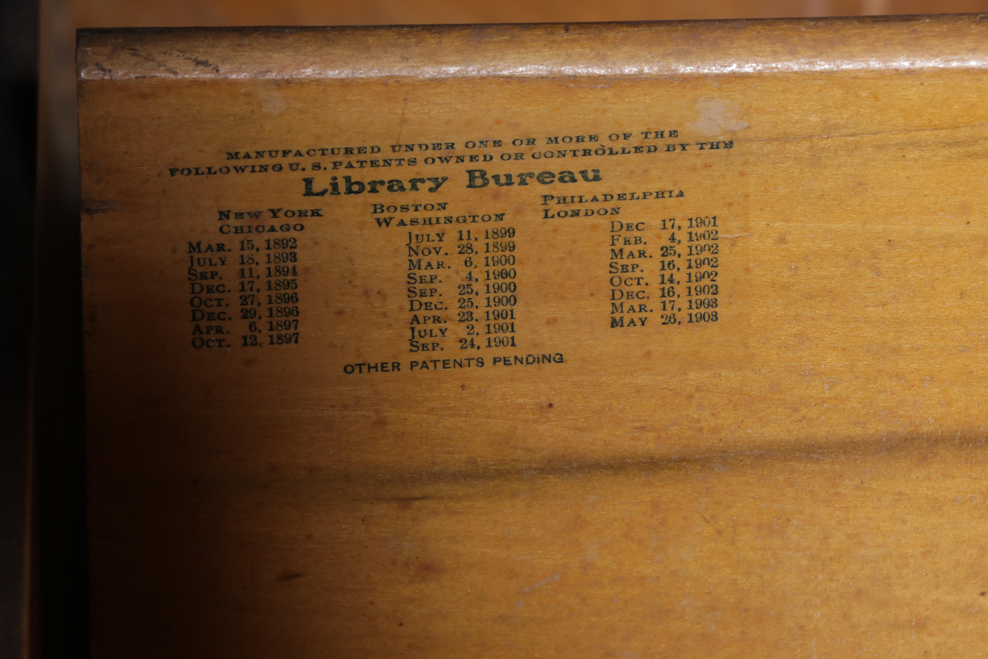 Library Bureau Sole Makers Oak Four-Drawer File Cabinet, Early 20th Century