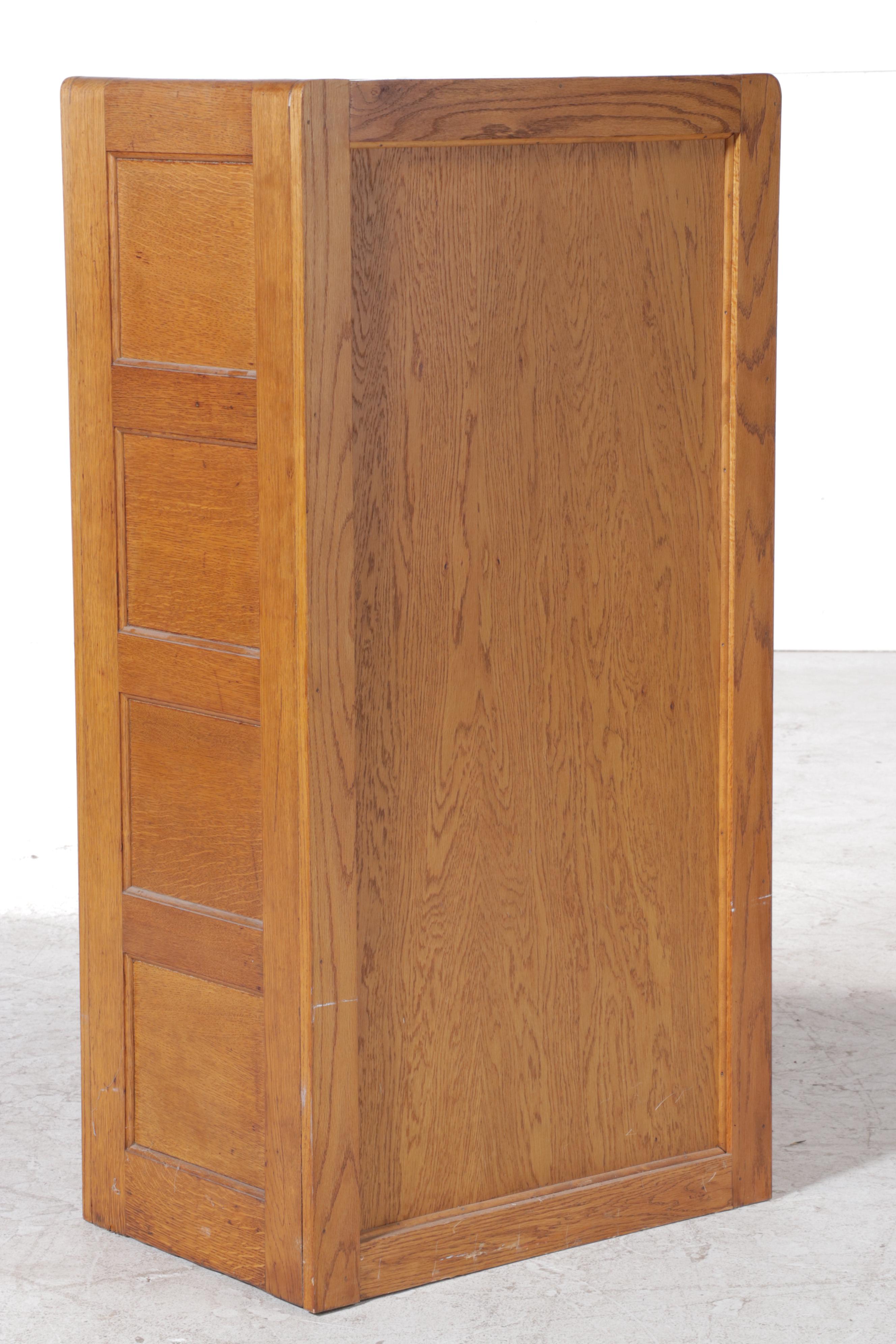 Library Bureau Sole Makers Oak Four-Drawer File Cabinet, Early 20th Century
