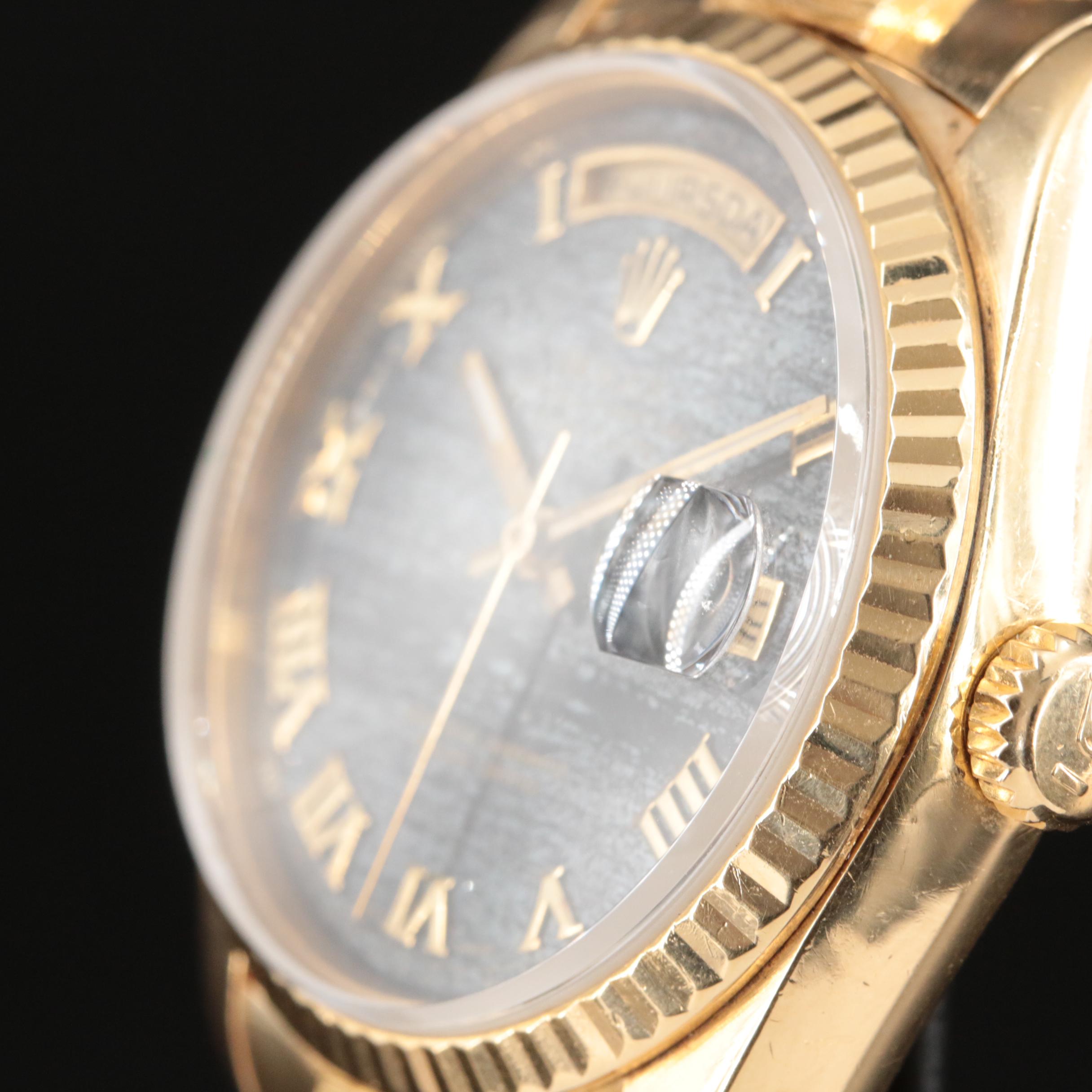 1987 18K Rolex Day-Date President Ferrite Dial Watch