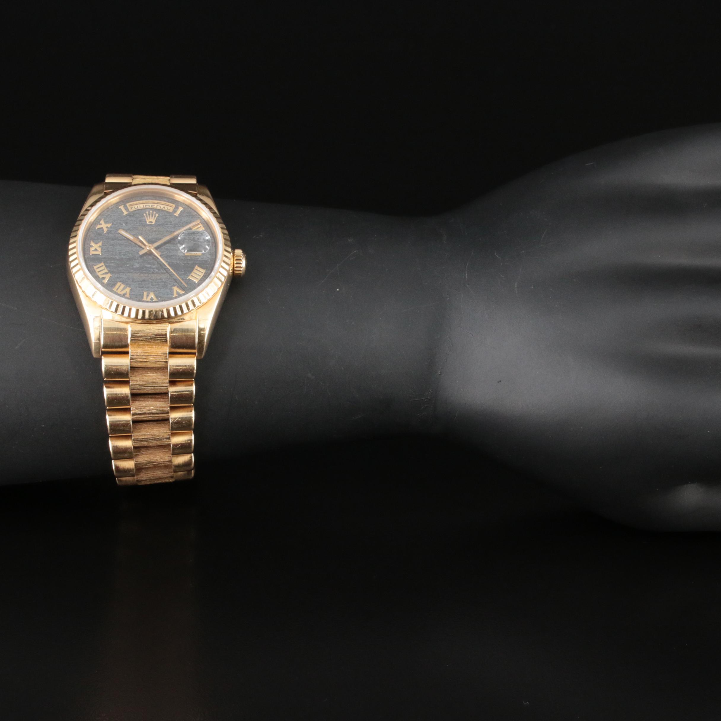 1987 18K Rolex Day-Date President Ferrite Dial Watch