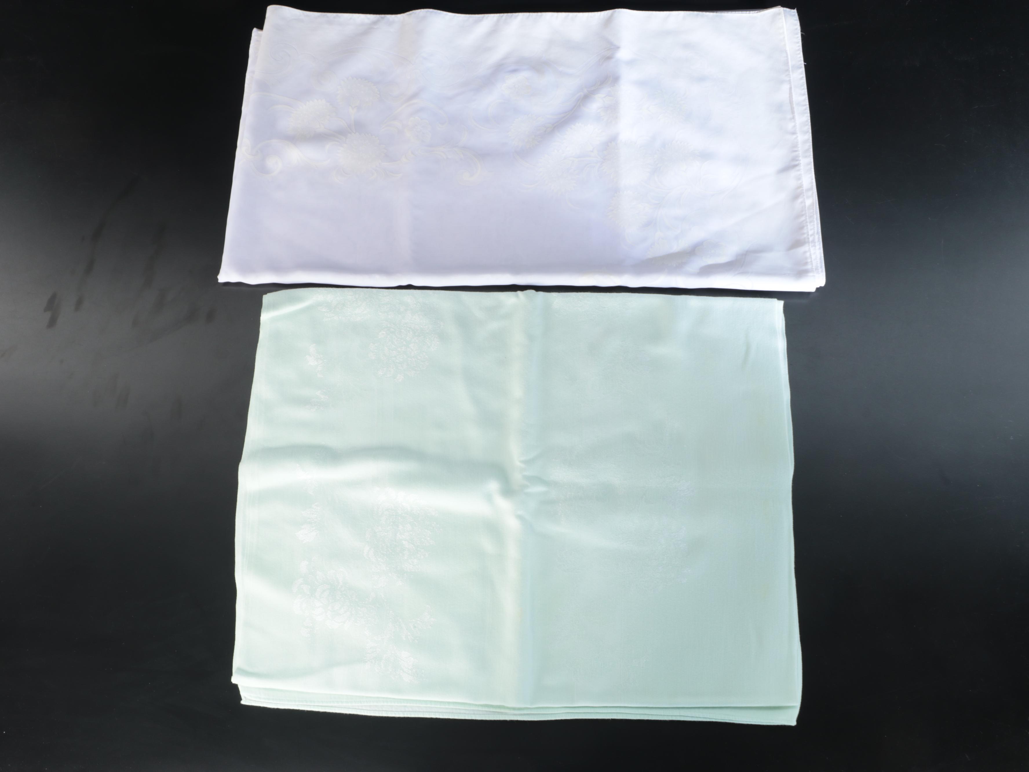 White, Cream, Green with Other Tablecloths and Napkins, 20th Century