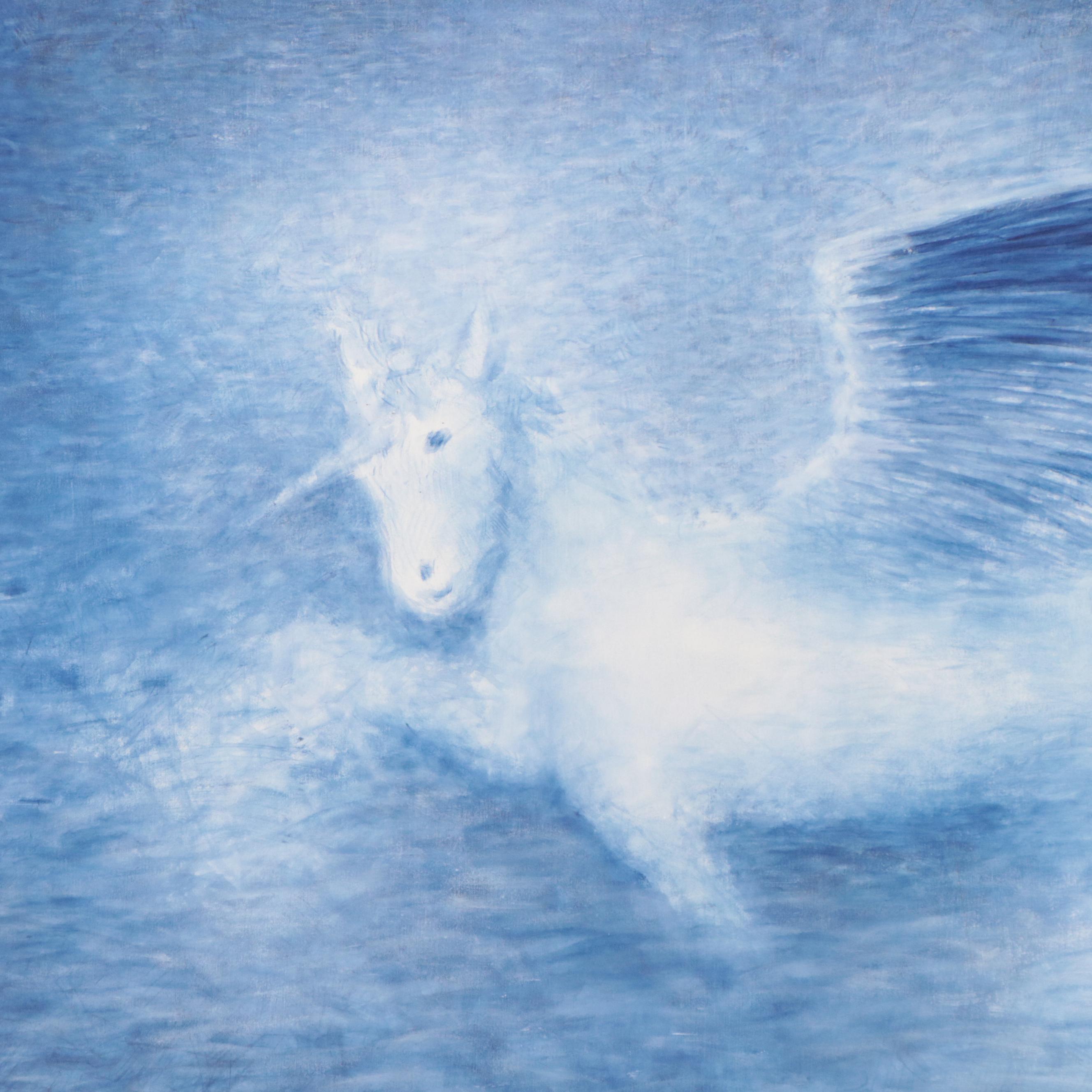 Large Scale Oil Painting of Pegasus, Late 20th Century