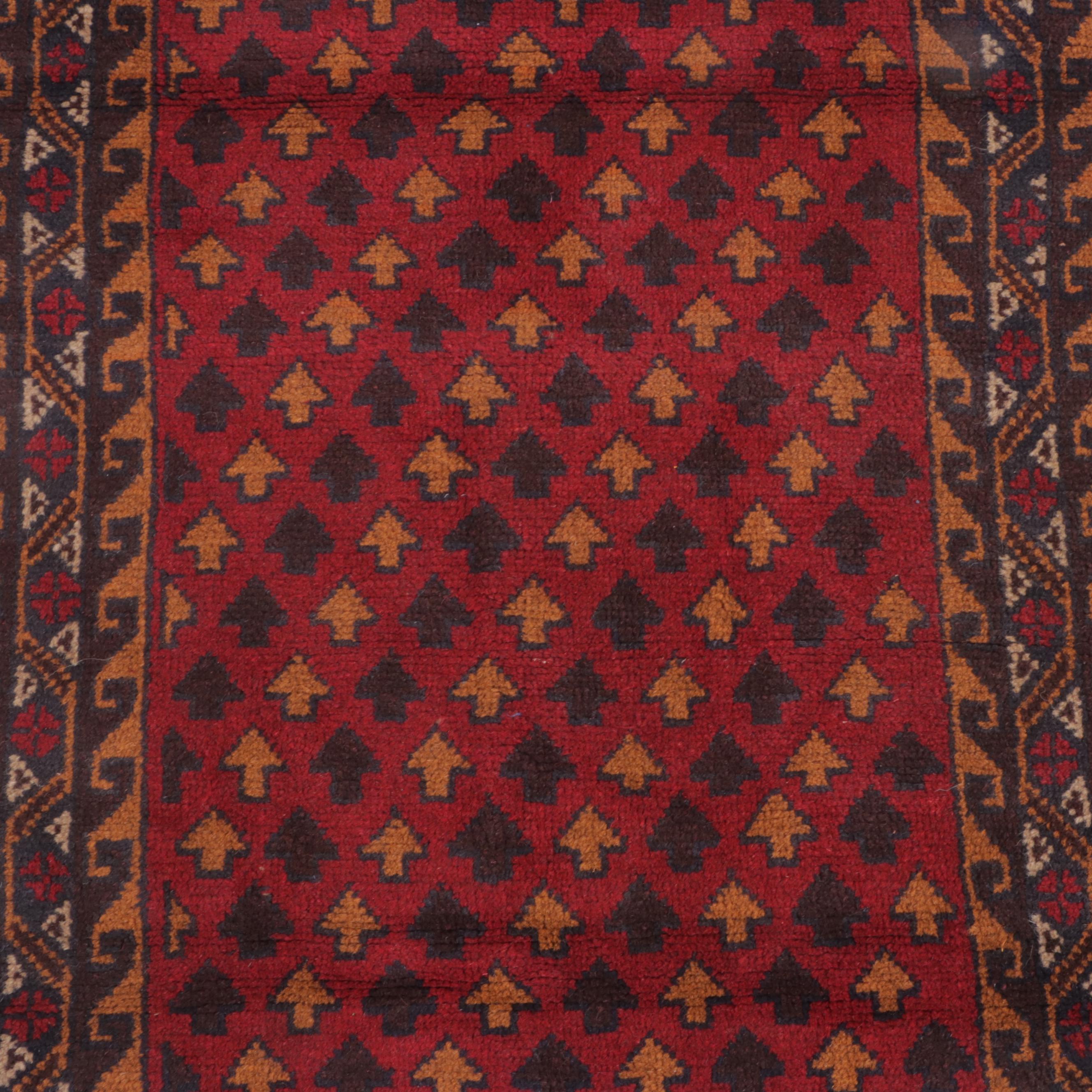 2'9 x 4'6 Hand-Knotted Afghan Baluch Accent Rug