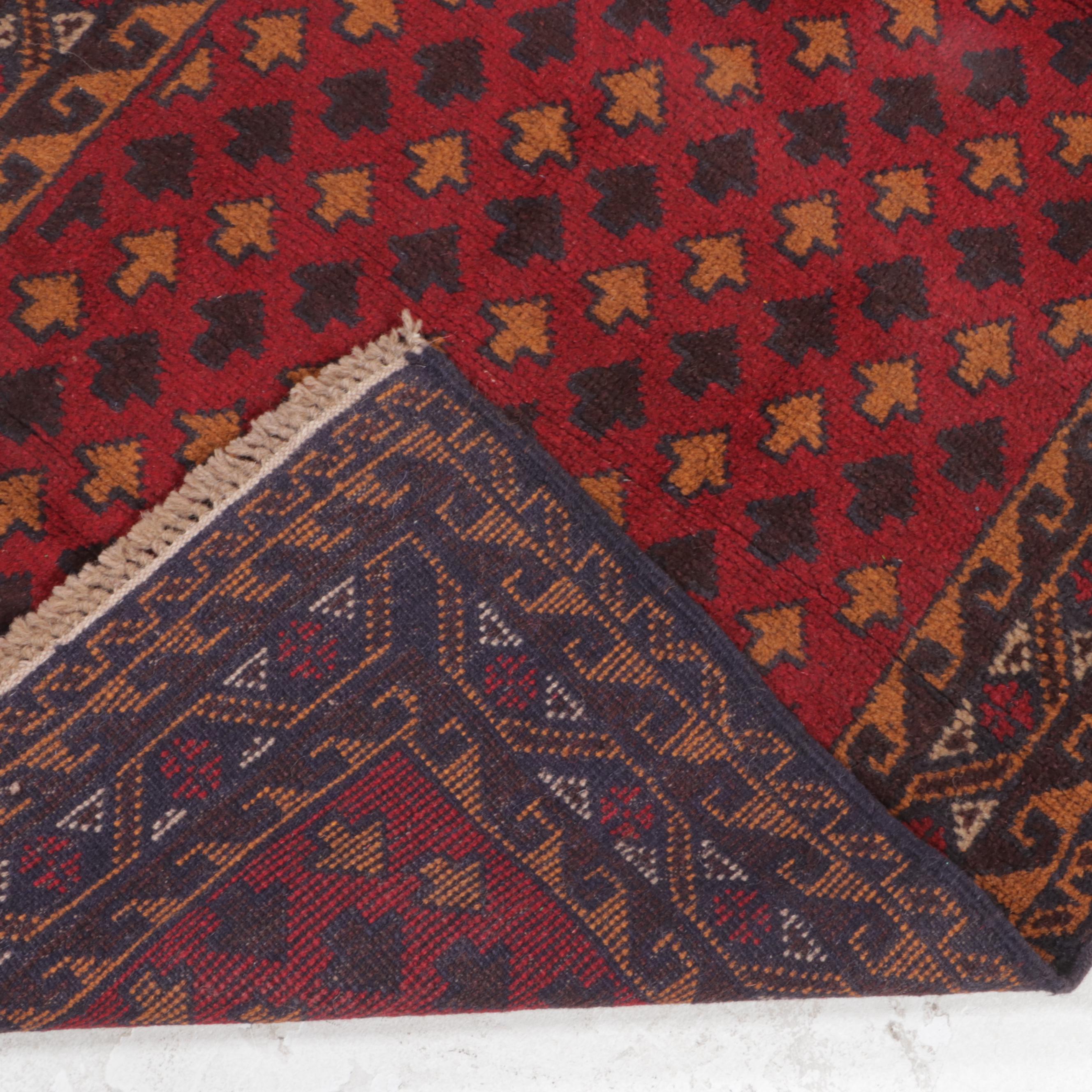 2'9 x 4'6 Hand-Knotted Afghan Baluch Accent Rug