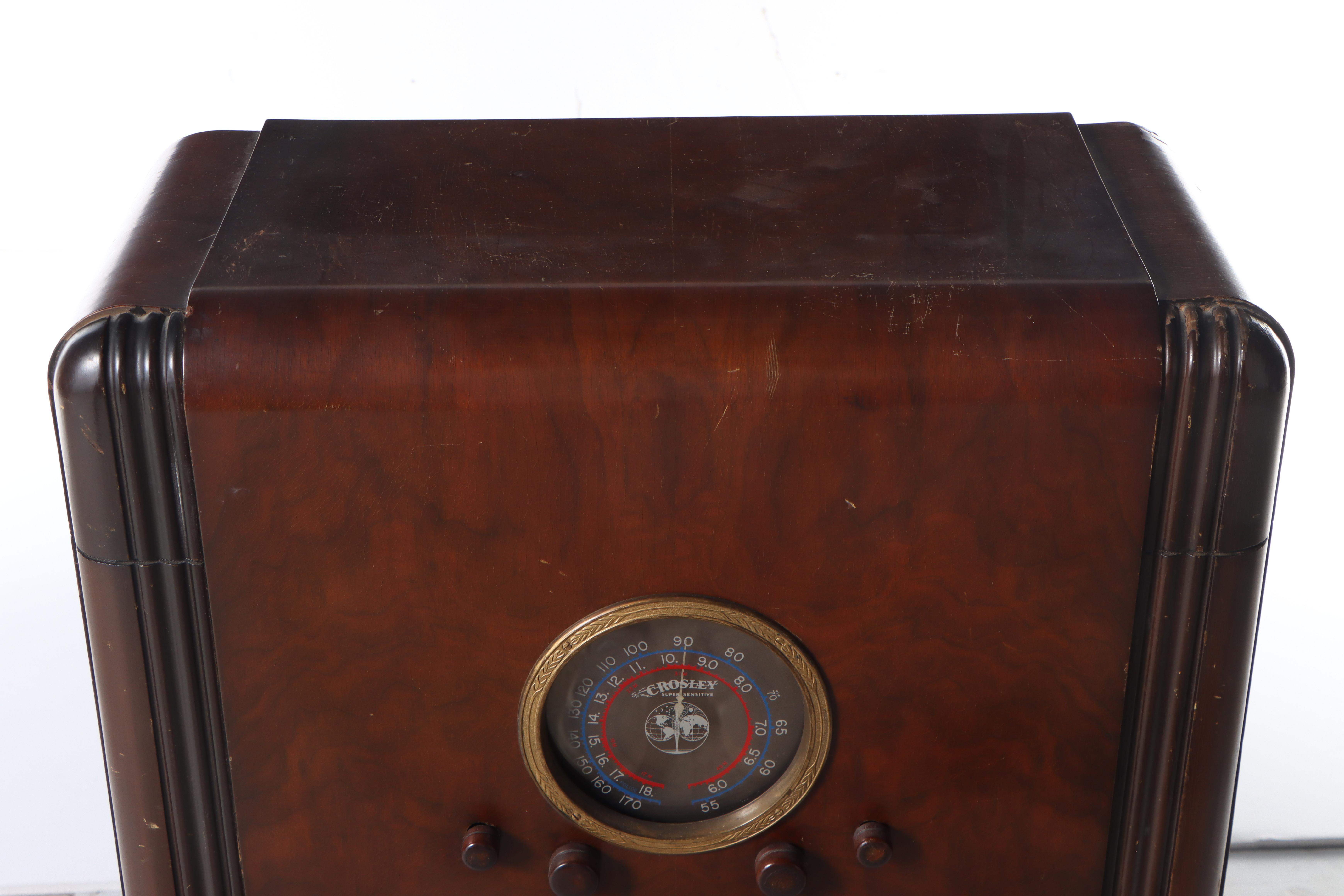 Art Deco Waterfall Style Crosley Model 5656 Radio, Circa 1936