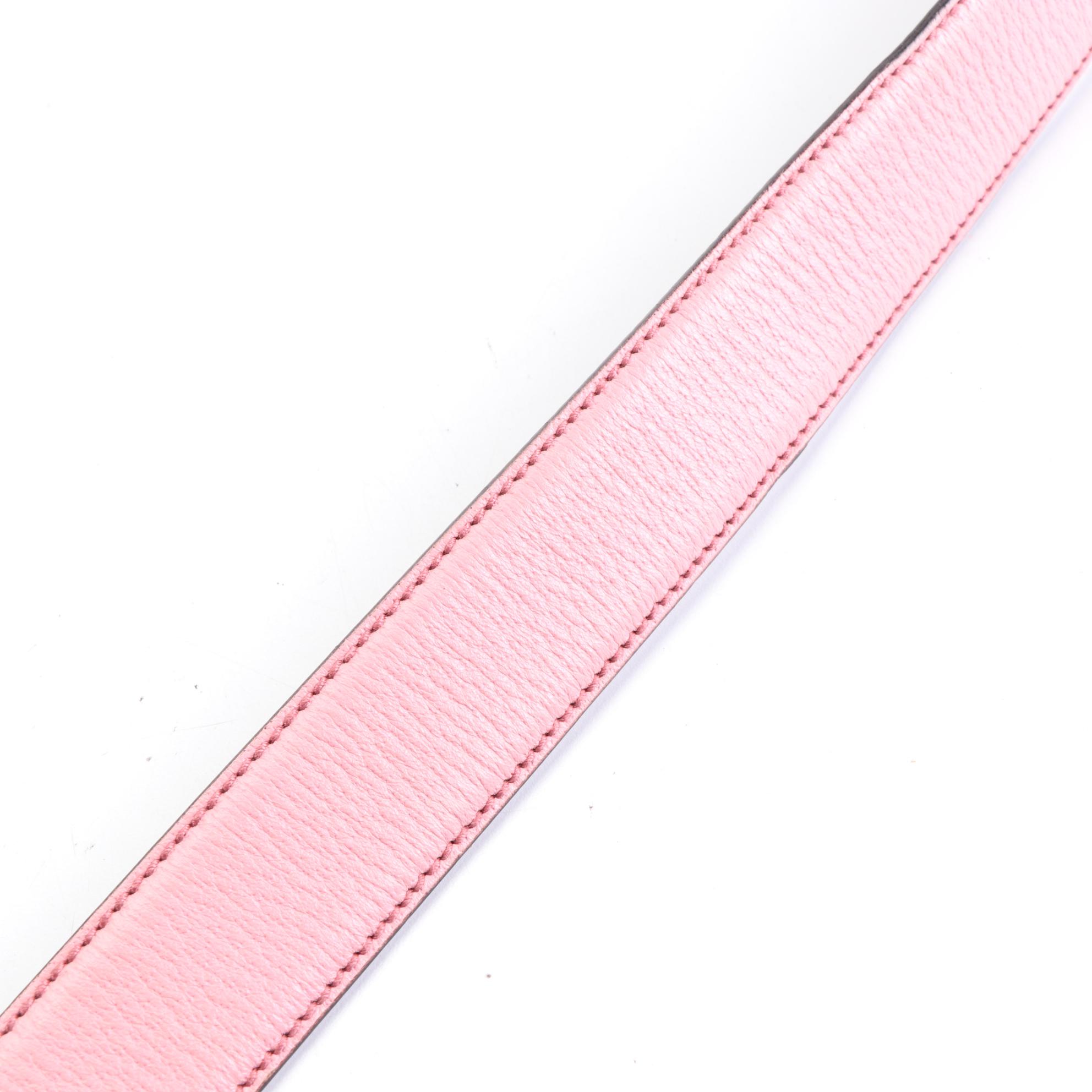 Gucci G Logo and Pink Cinghiale Leather Belt