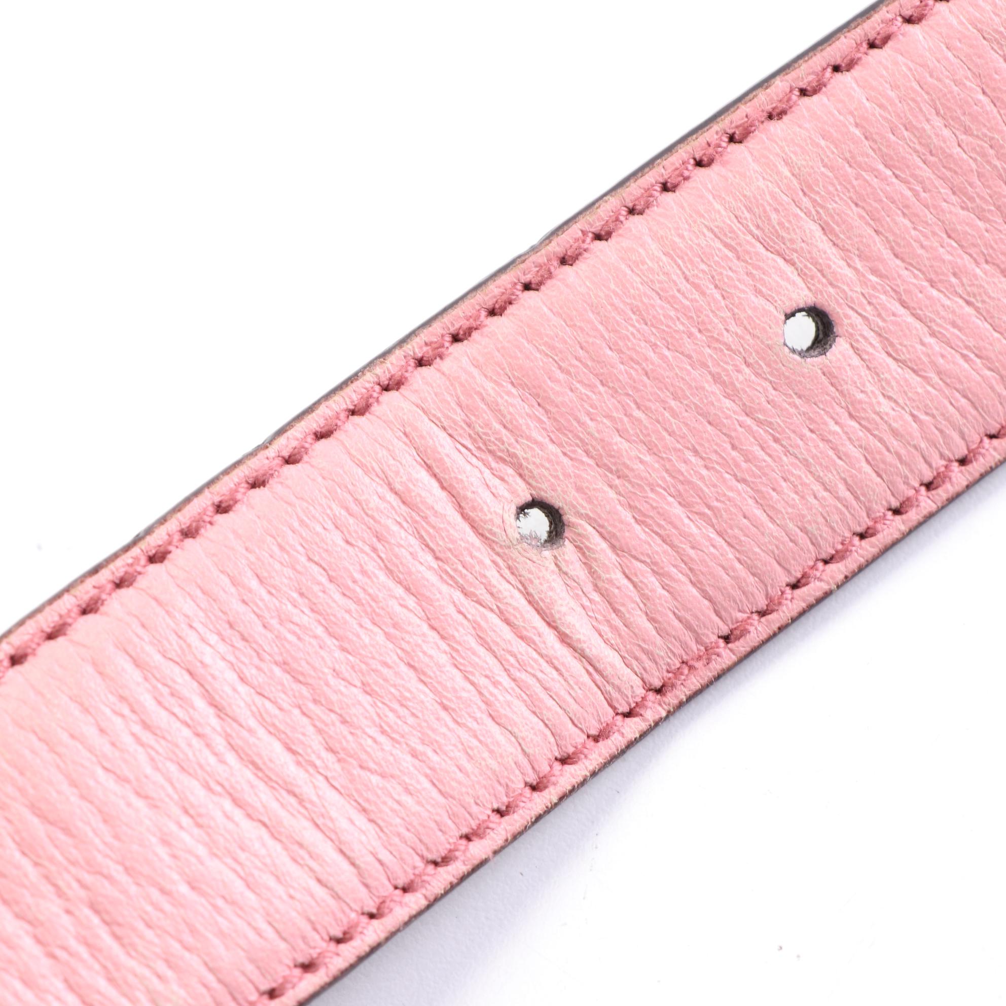 Gucci G Logo and Pink Cinghiale Leather Belt