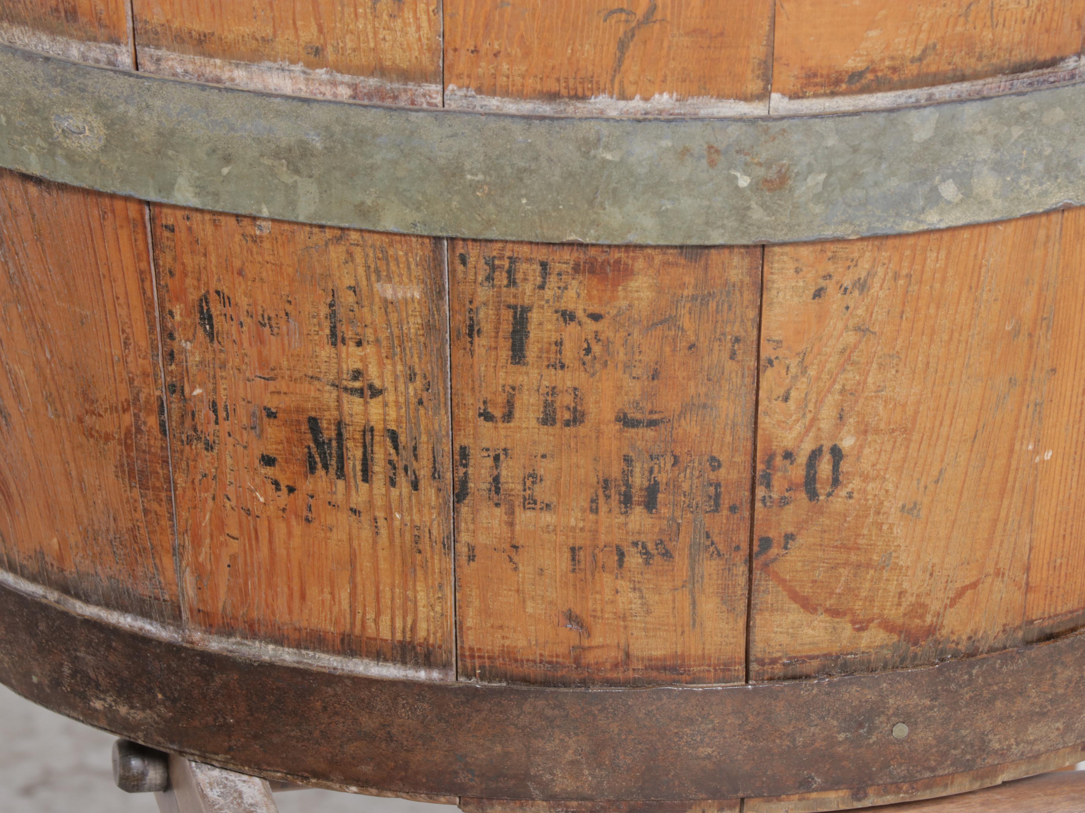 One Minute Mfg. Co. Hand-Crank Wooden Clothes Wringer Washer, Early 20th Century