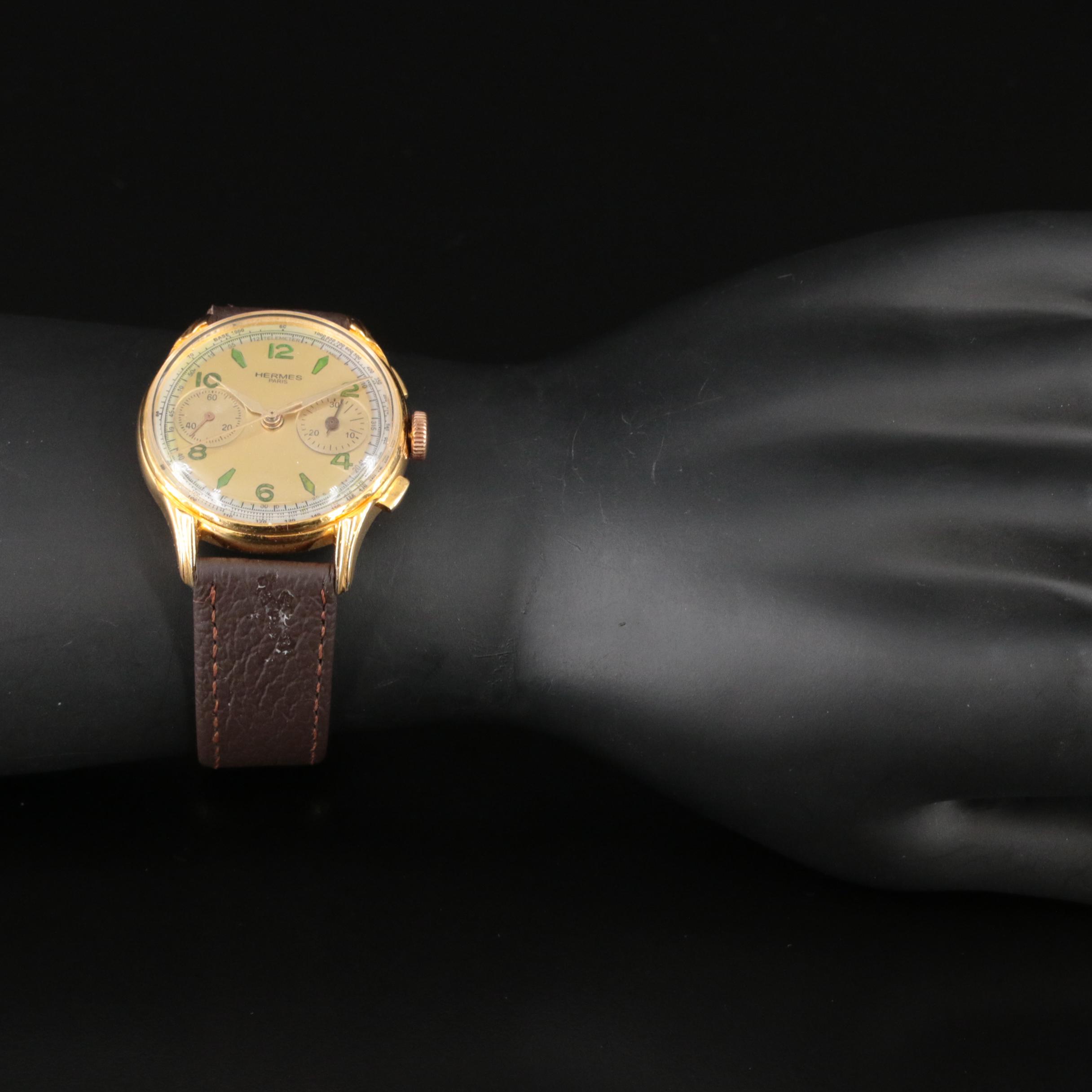 Vintage Hermès Hand Wind Chronograph Watch