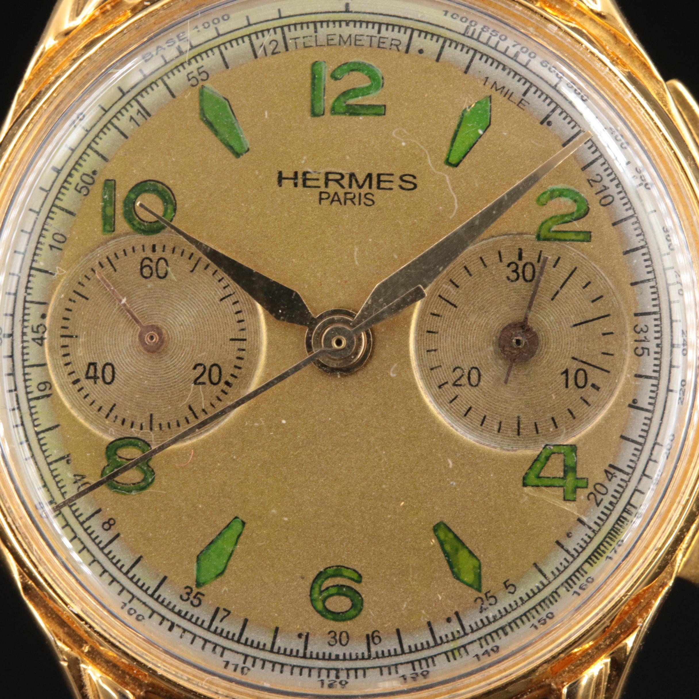Vintage Hermès Hand Wind Chronograph Watch