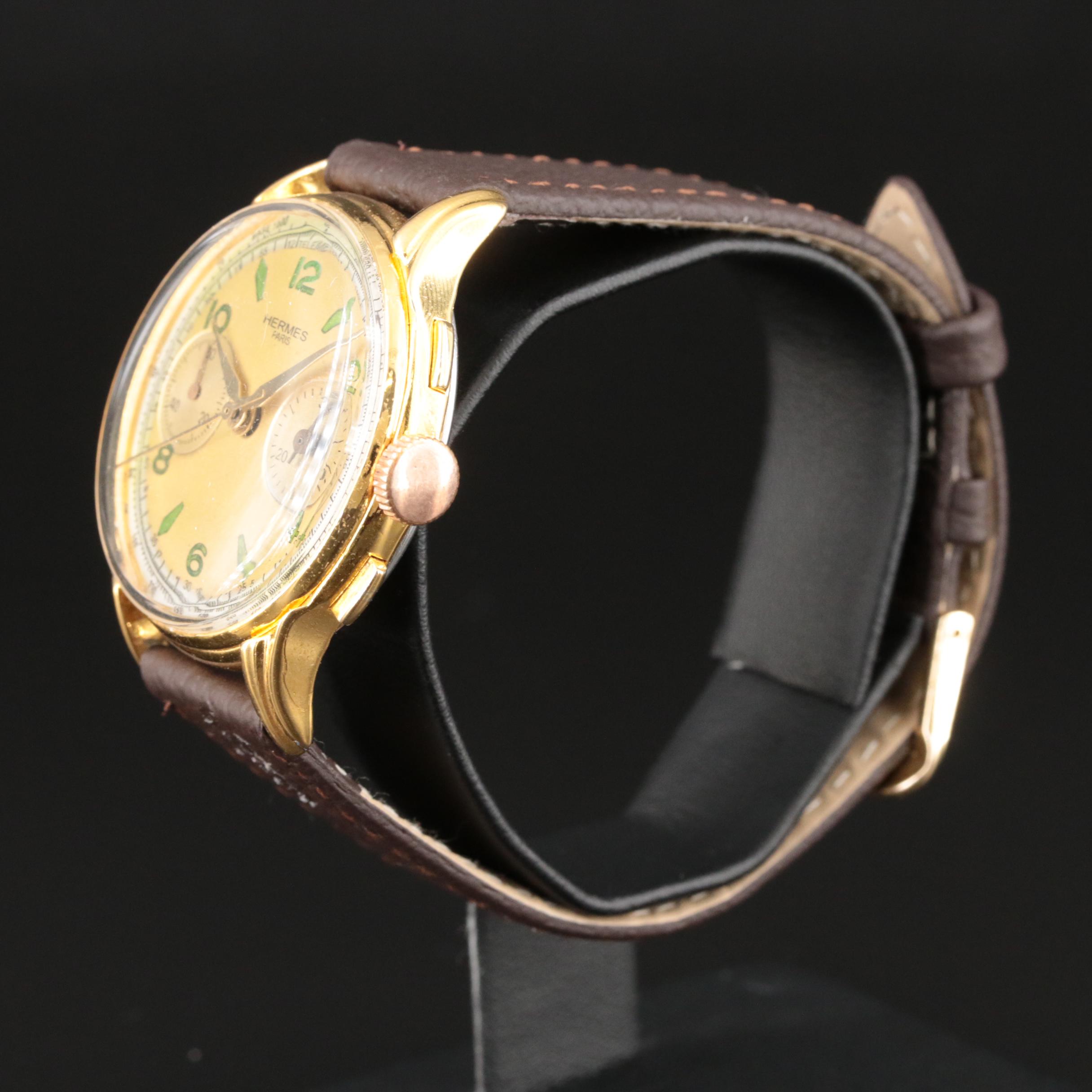 Vintage Hermès Hand Wind Chronograph Watch