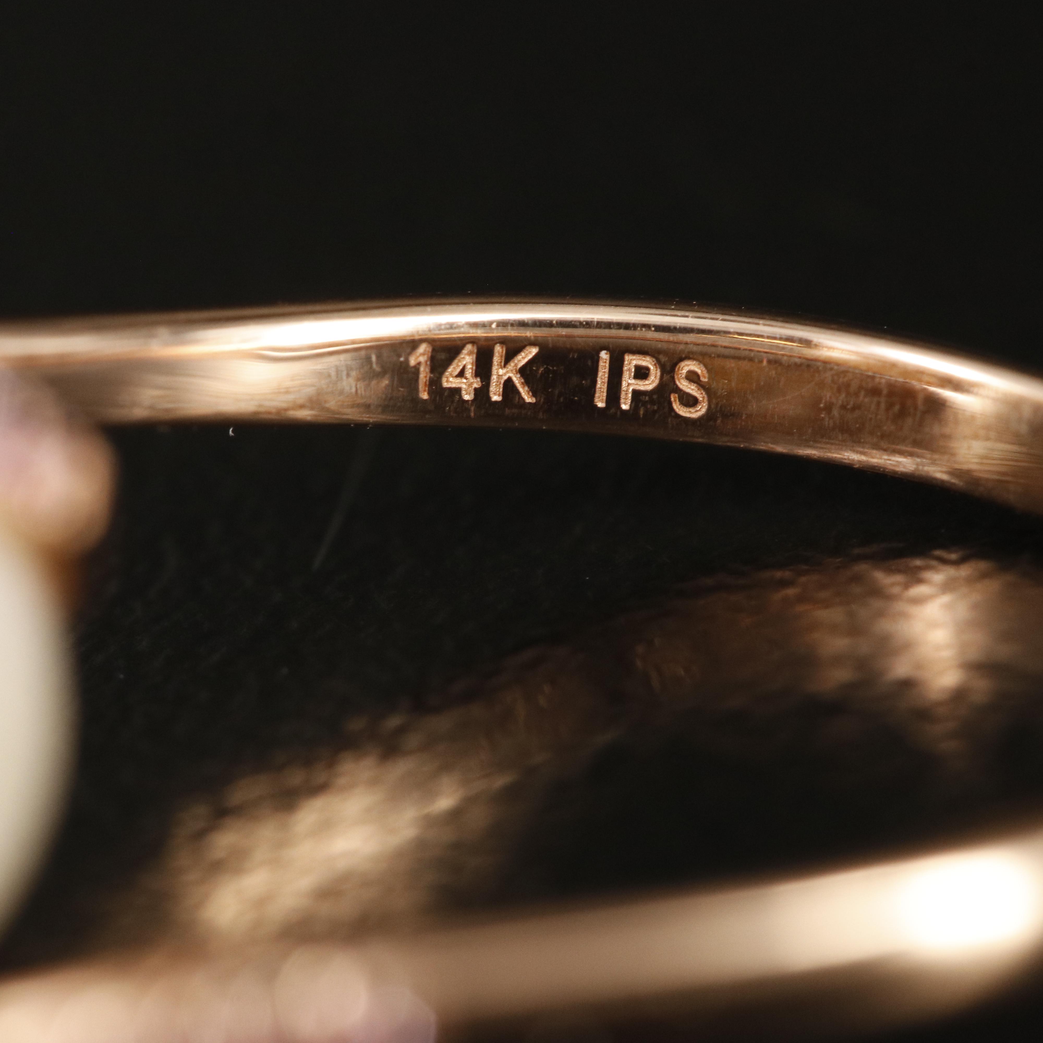 14K Rose Gold Pearl and Amethyst Swirl Ring