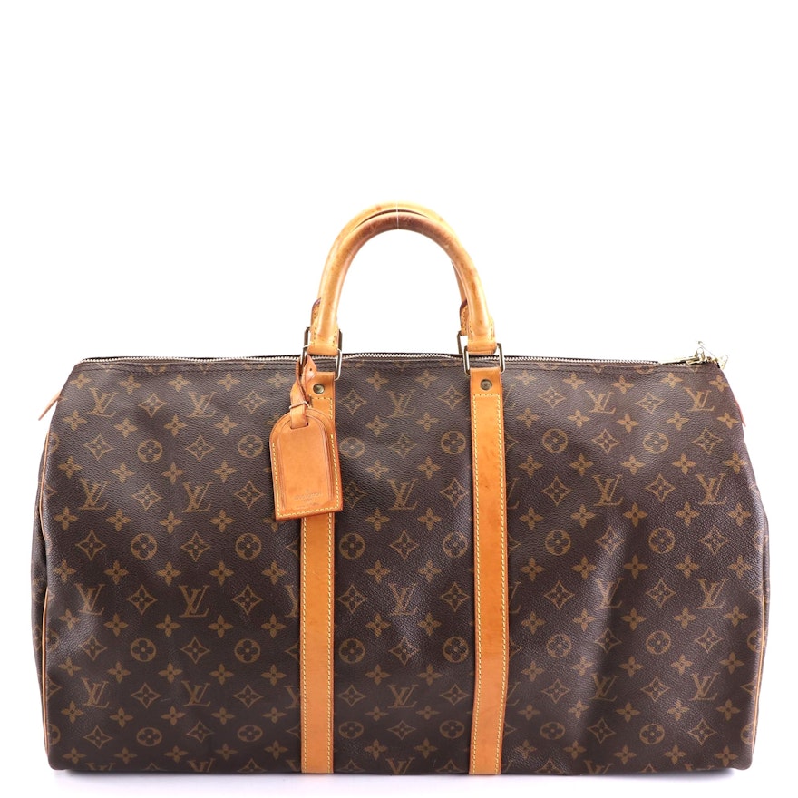 Louis Vuitton Keepall 55 in Monogram Canvas and Vachetta Leather