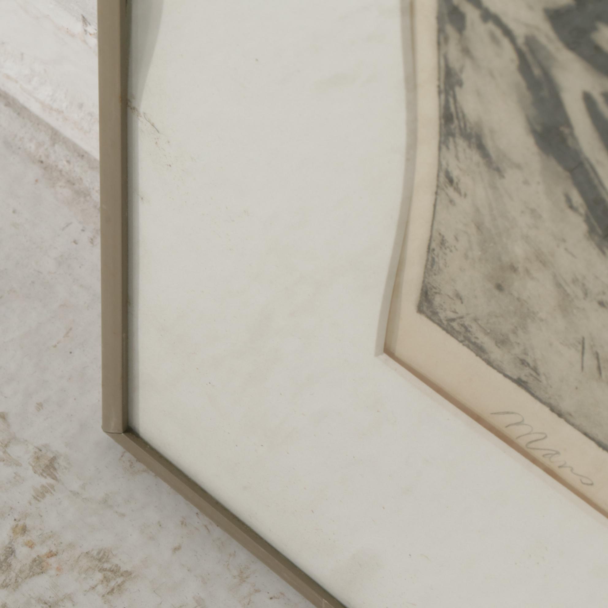 Sidney Chafetz Etching With Aquatint "Mars Head #1," 1962