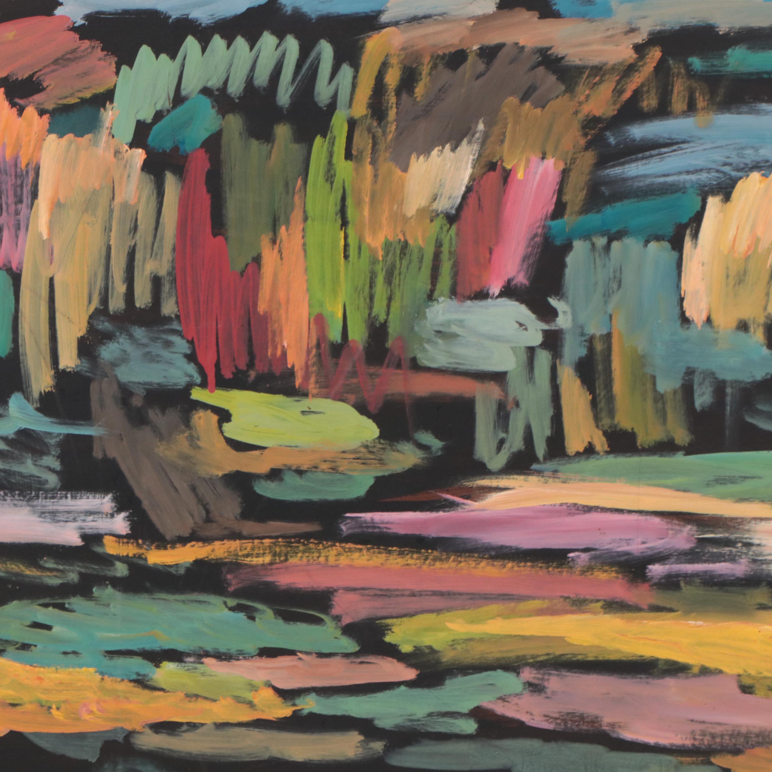 Girair Poladian Abstract Acrylic Painting "In One Tempo," 2003