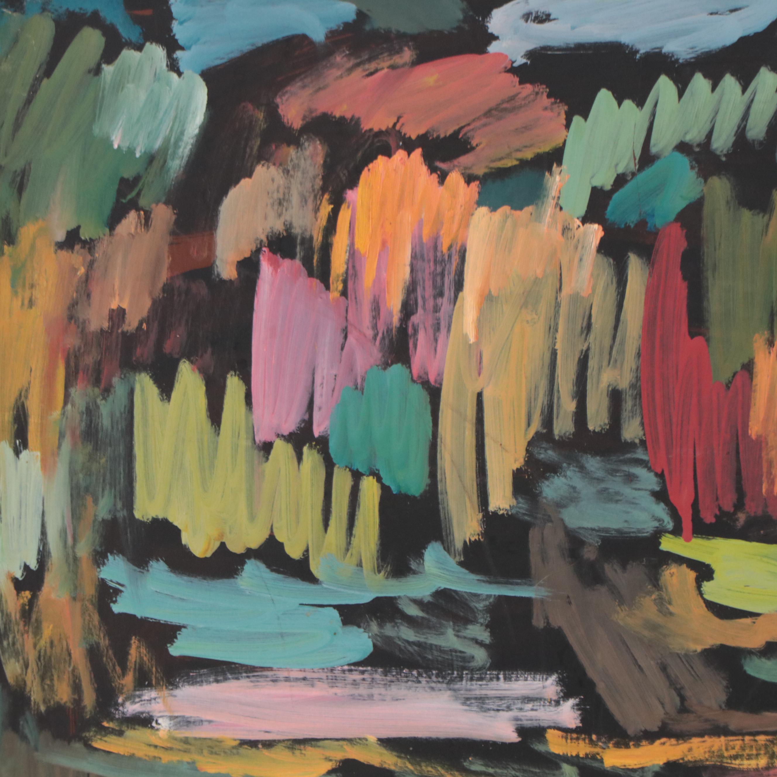 Girair Poladian Abstract Acrylic Painting "In One Tempo," 2003