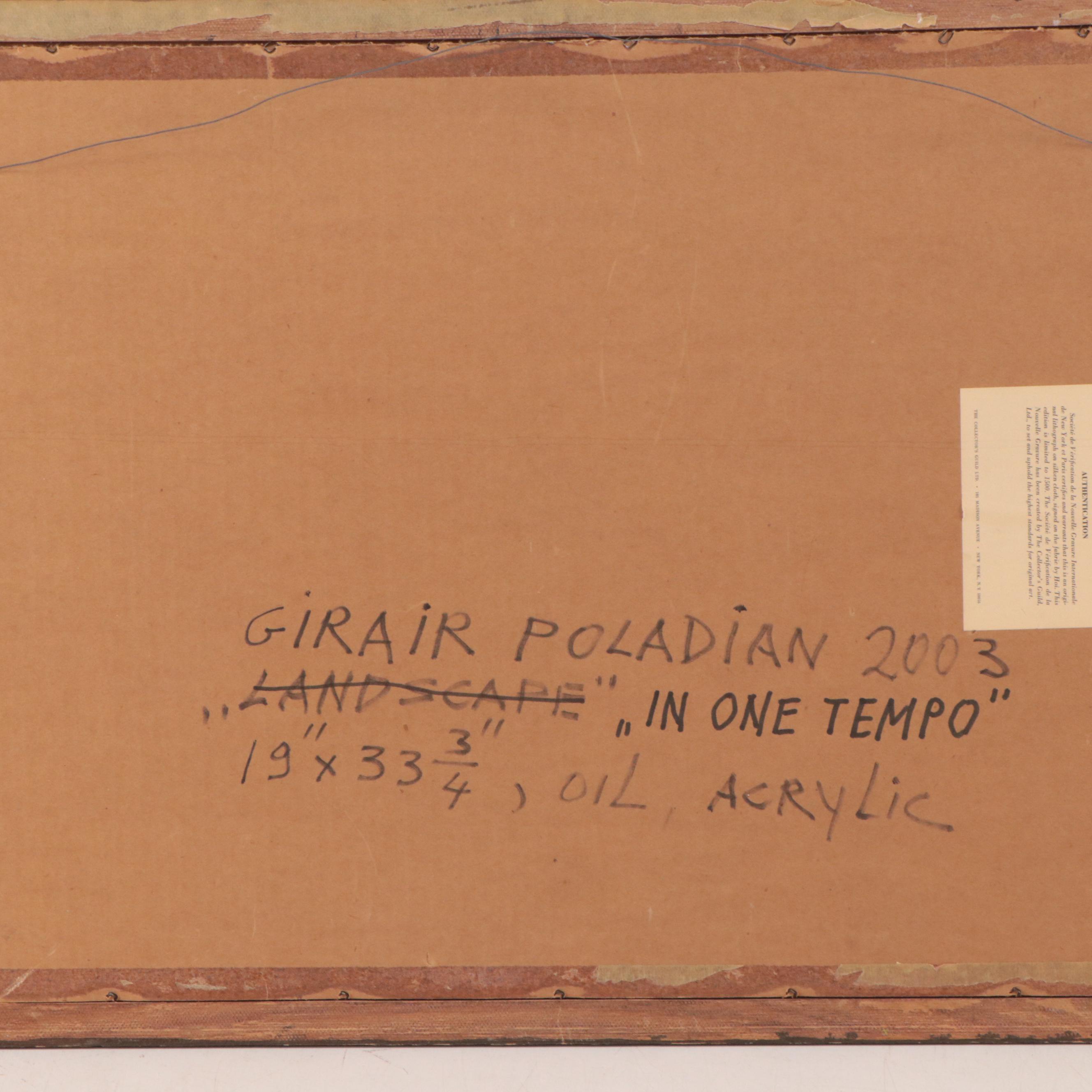 Girair Poladian Abstract Acrylic Painting "In One Tempo," 2003