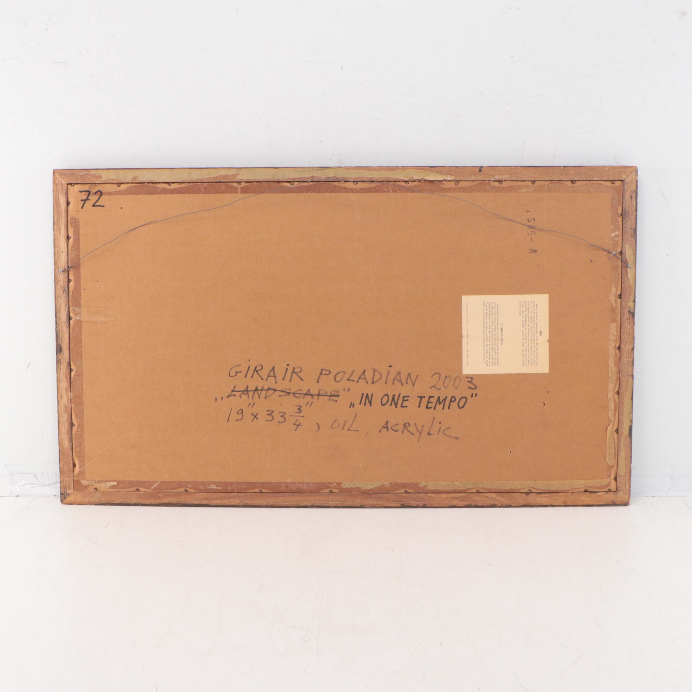 Girair Poladian Abstract Acrylic Painting "In One Tempo," 2003