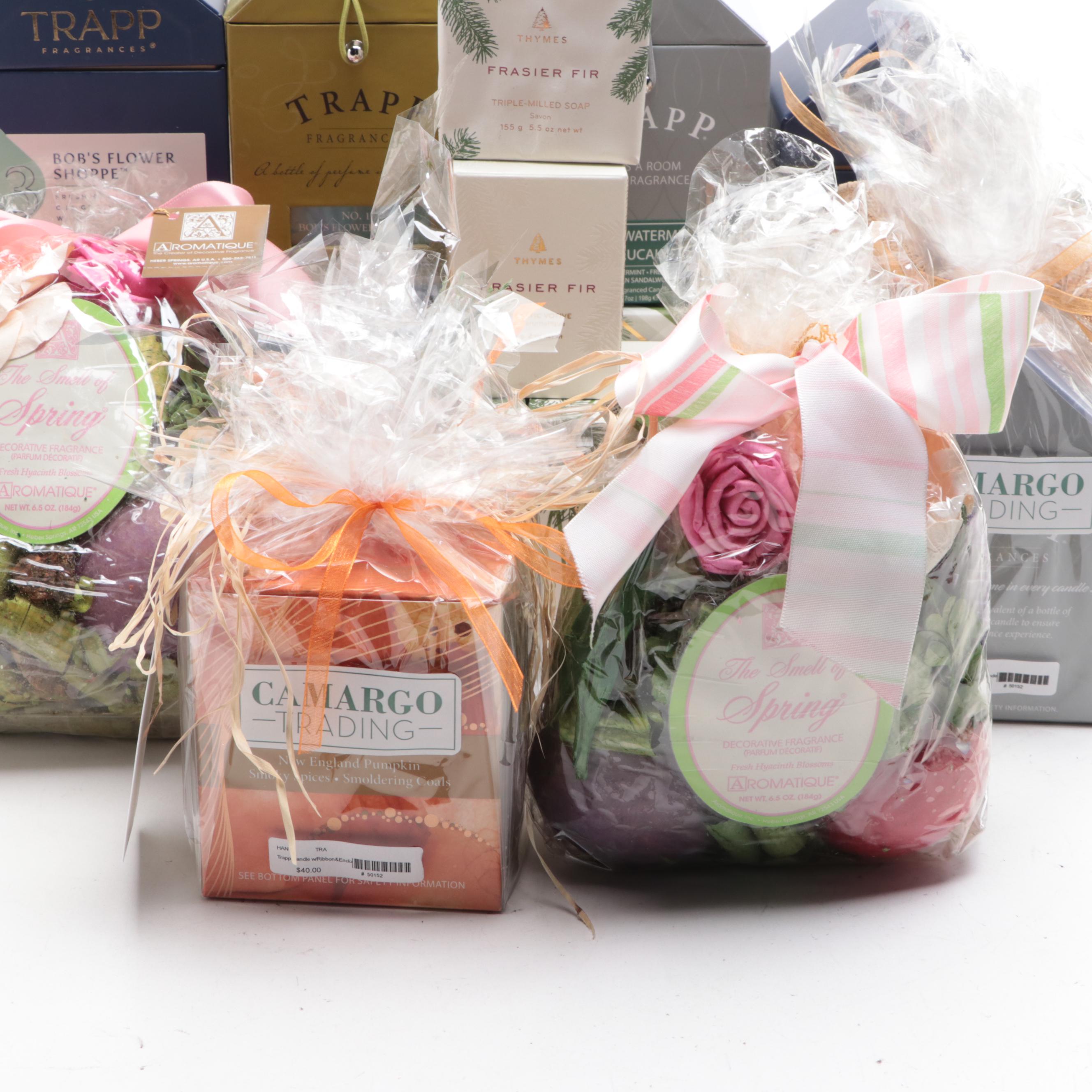 Thymes "Frasier Fir" Candles and Soap with Other Candles and Potpourri