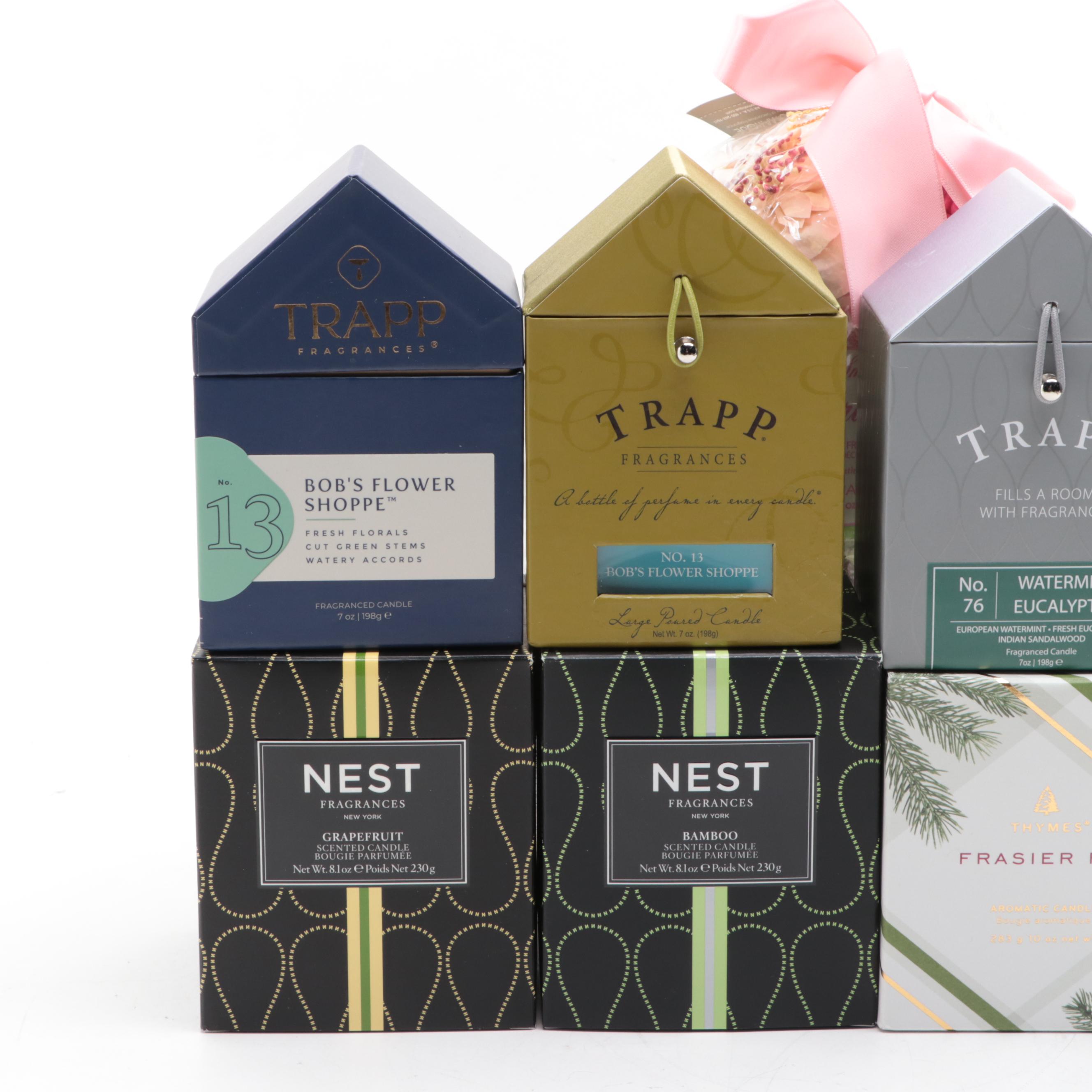 Thymes "Frasier Fir" Candles and Soap with Other Candles and Potpourri