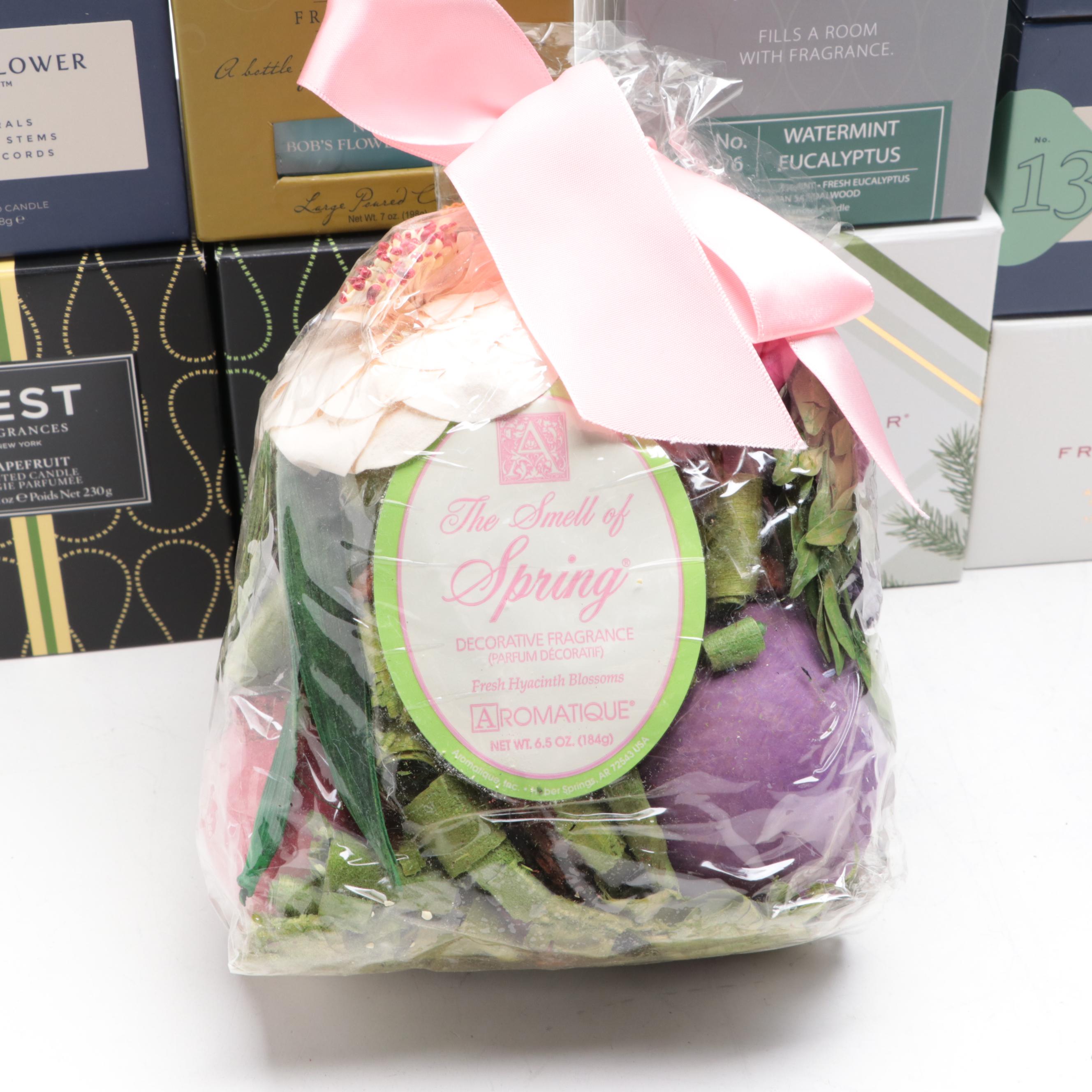 Thymes "Frasier Fir" Candles and Soap with Other Candles and Potpourri