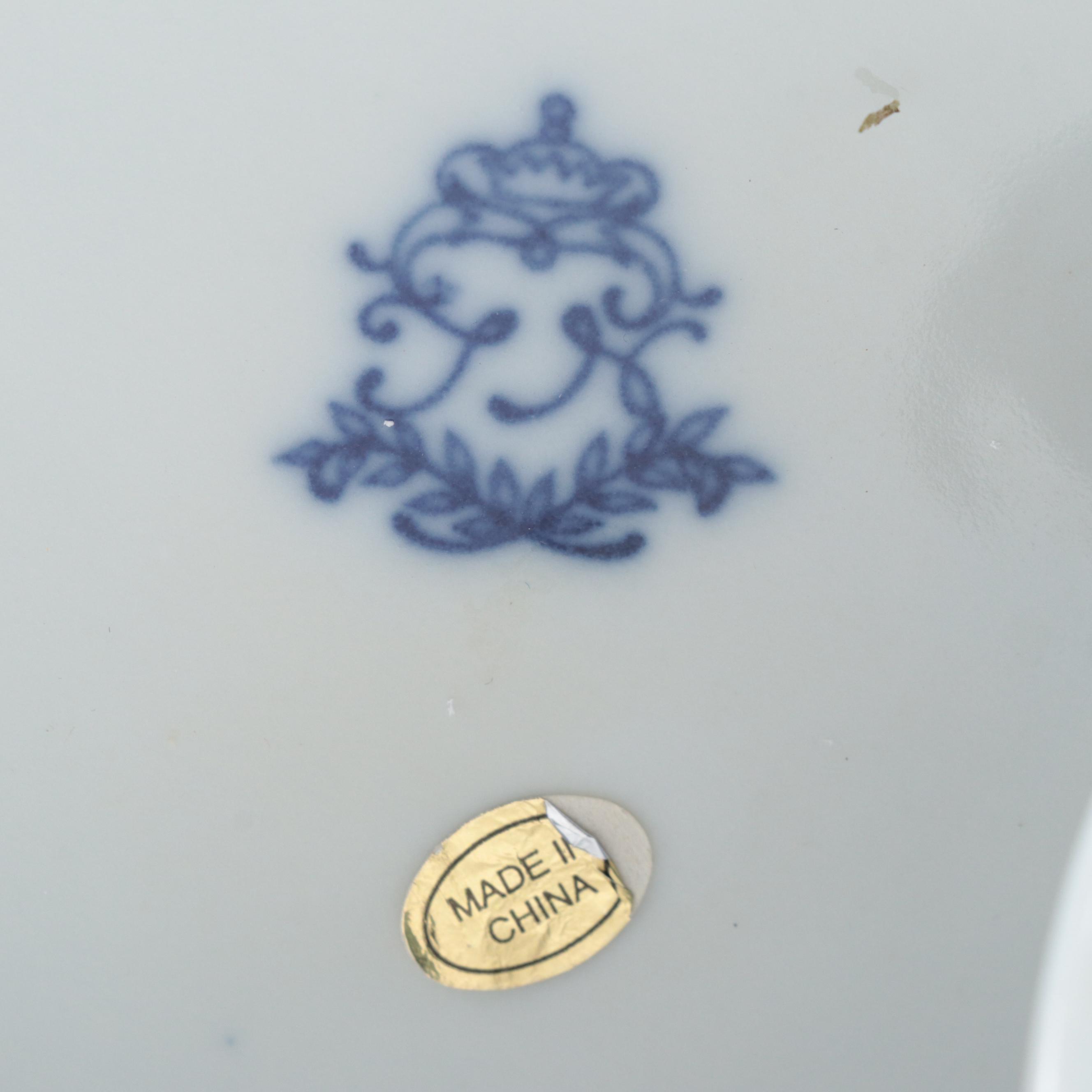 Chinese Blue and White Porcelain Temple Jars