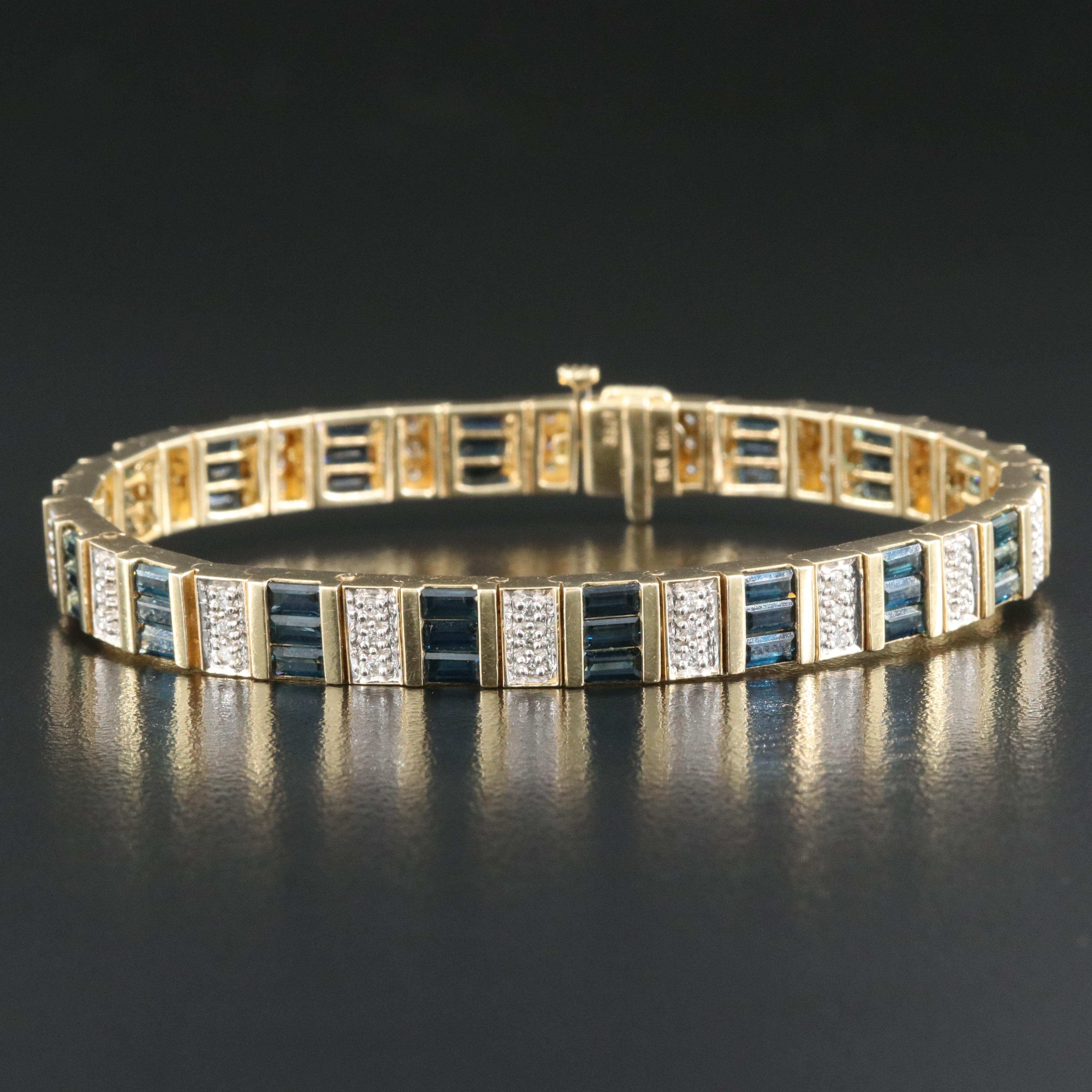 14K Sapphire and Diamond Bracelet