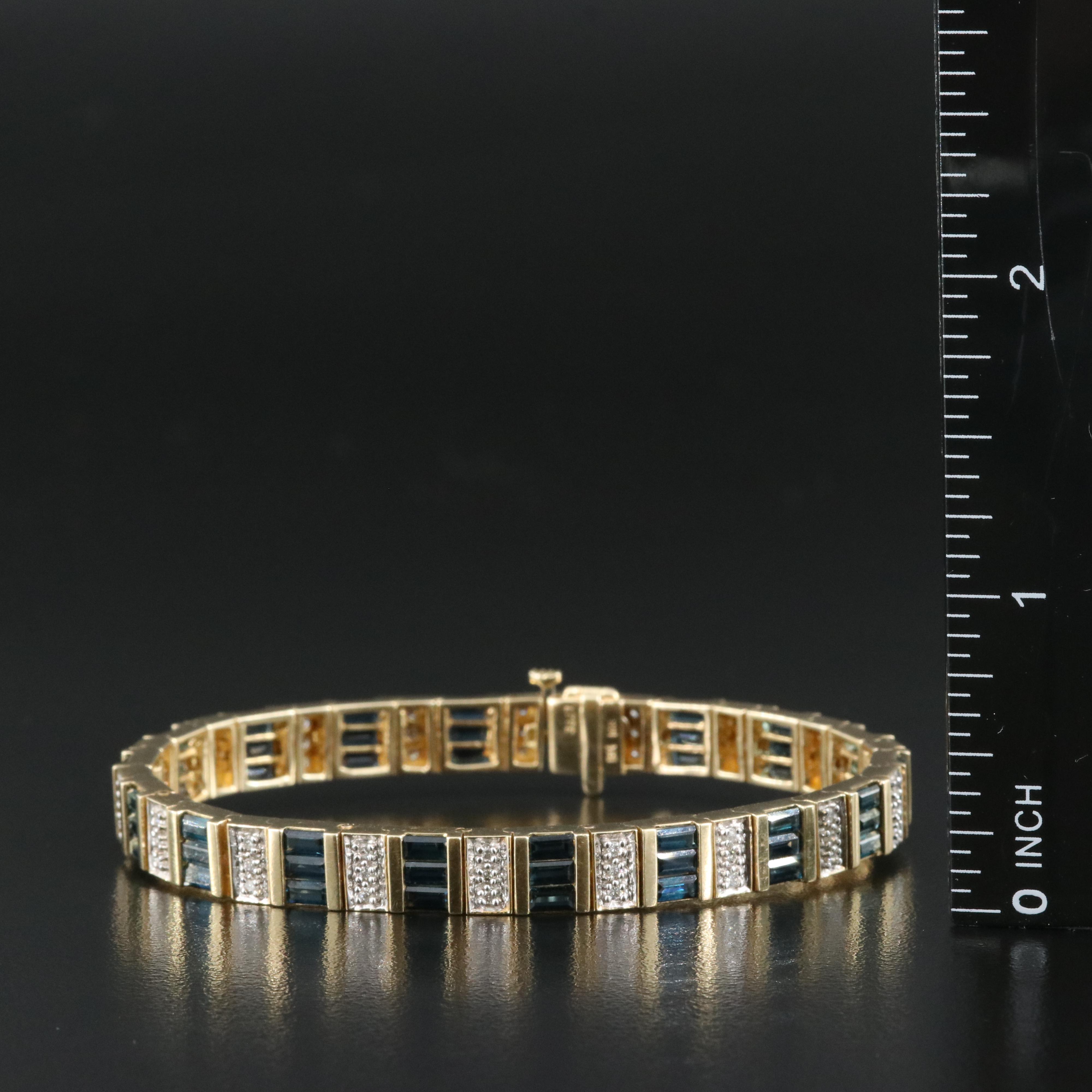 14K Sapphire and Diamond Bracelet