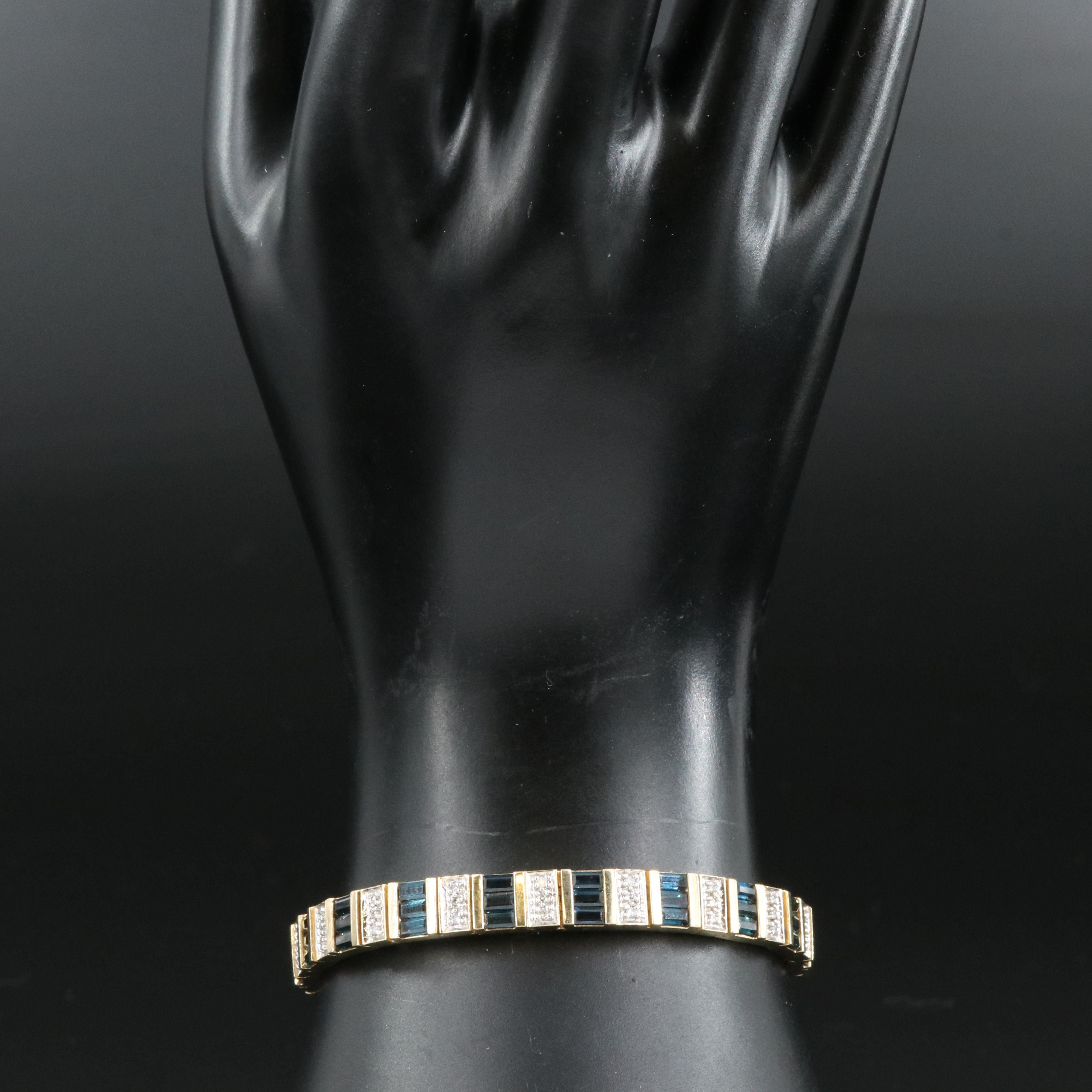14K Sapphire and Diamond Bracelet