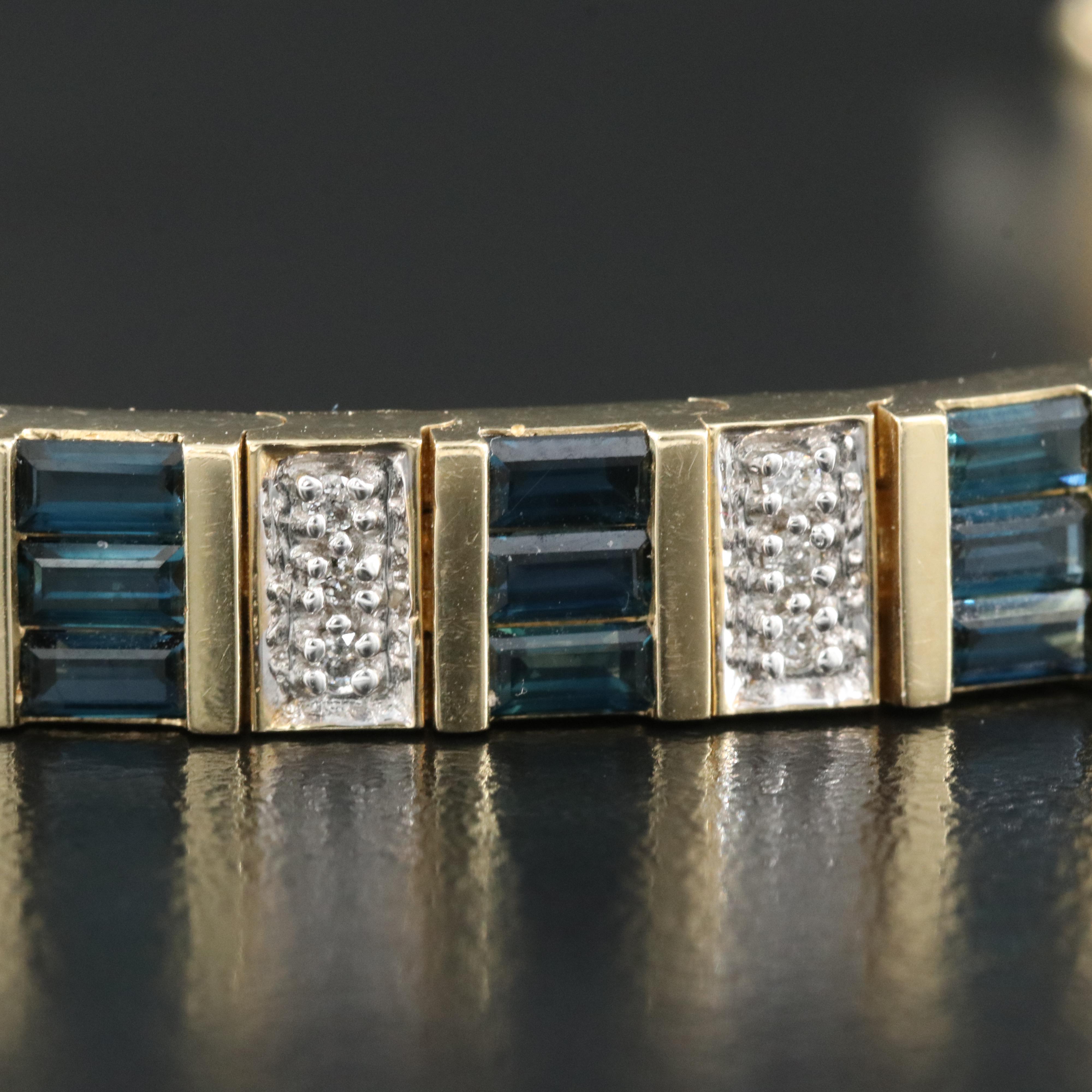 14K Sapphire and Diamond Bracelet