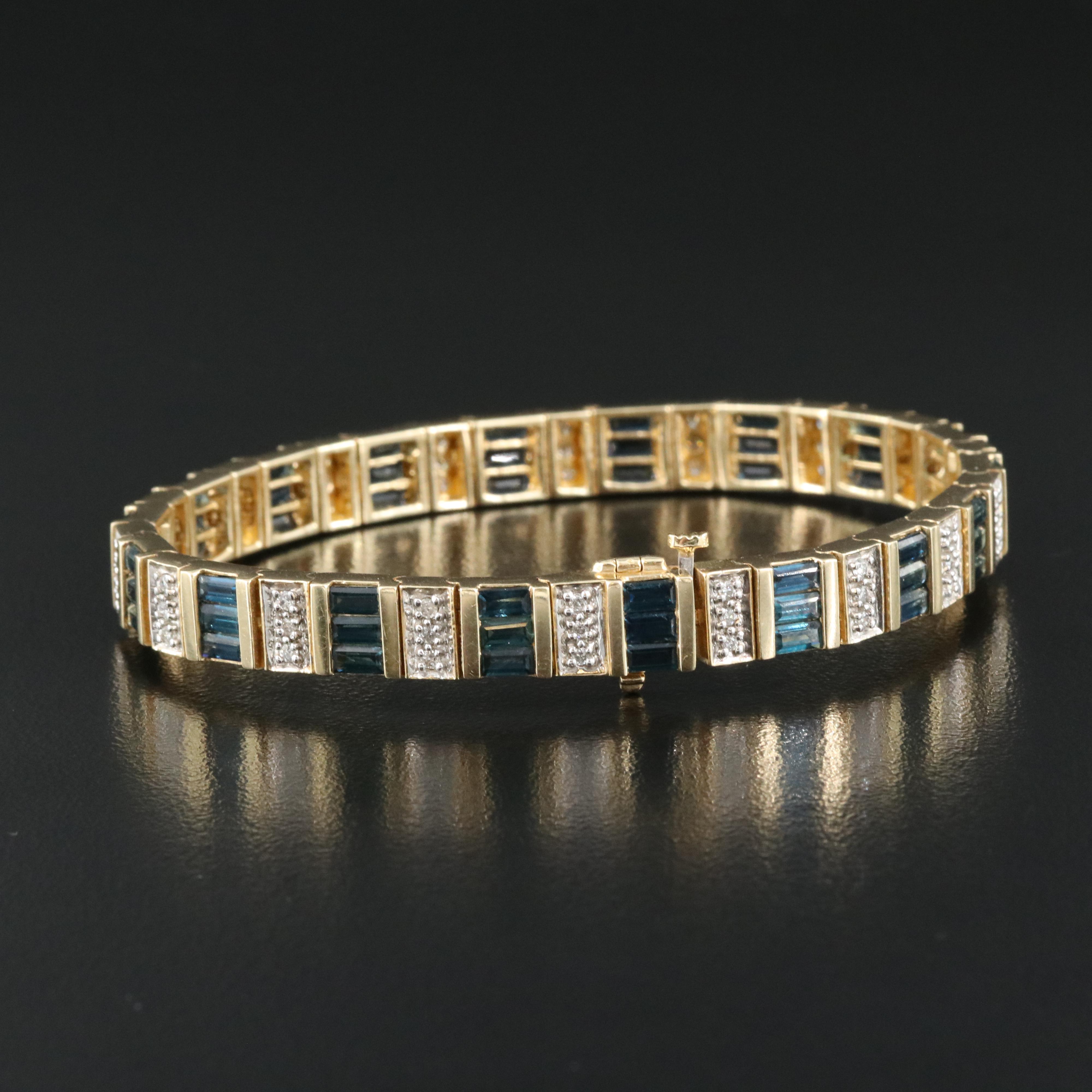 14K Sapphire and Diamond Bracelet