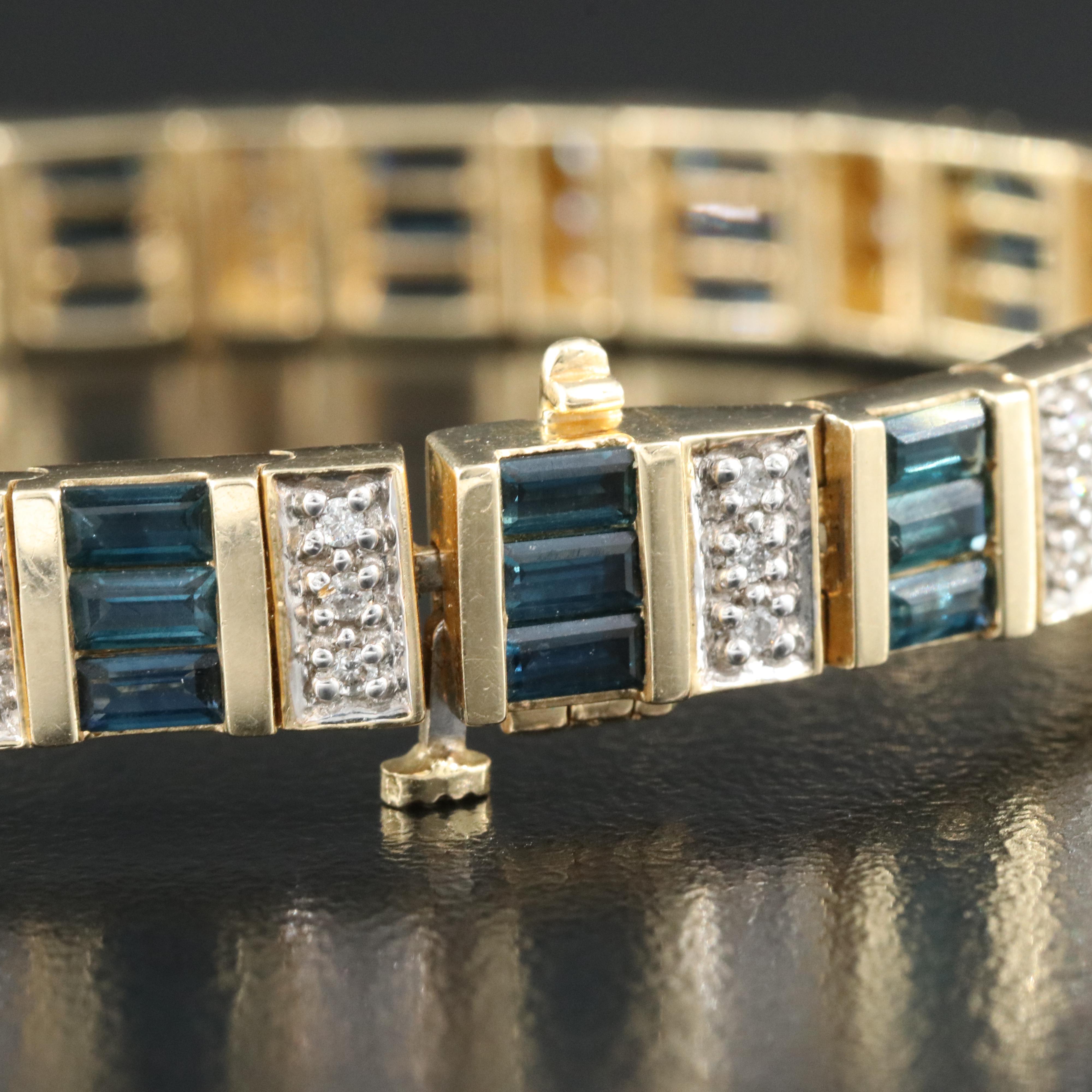 14K Sapphire and Diamond Bracelet