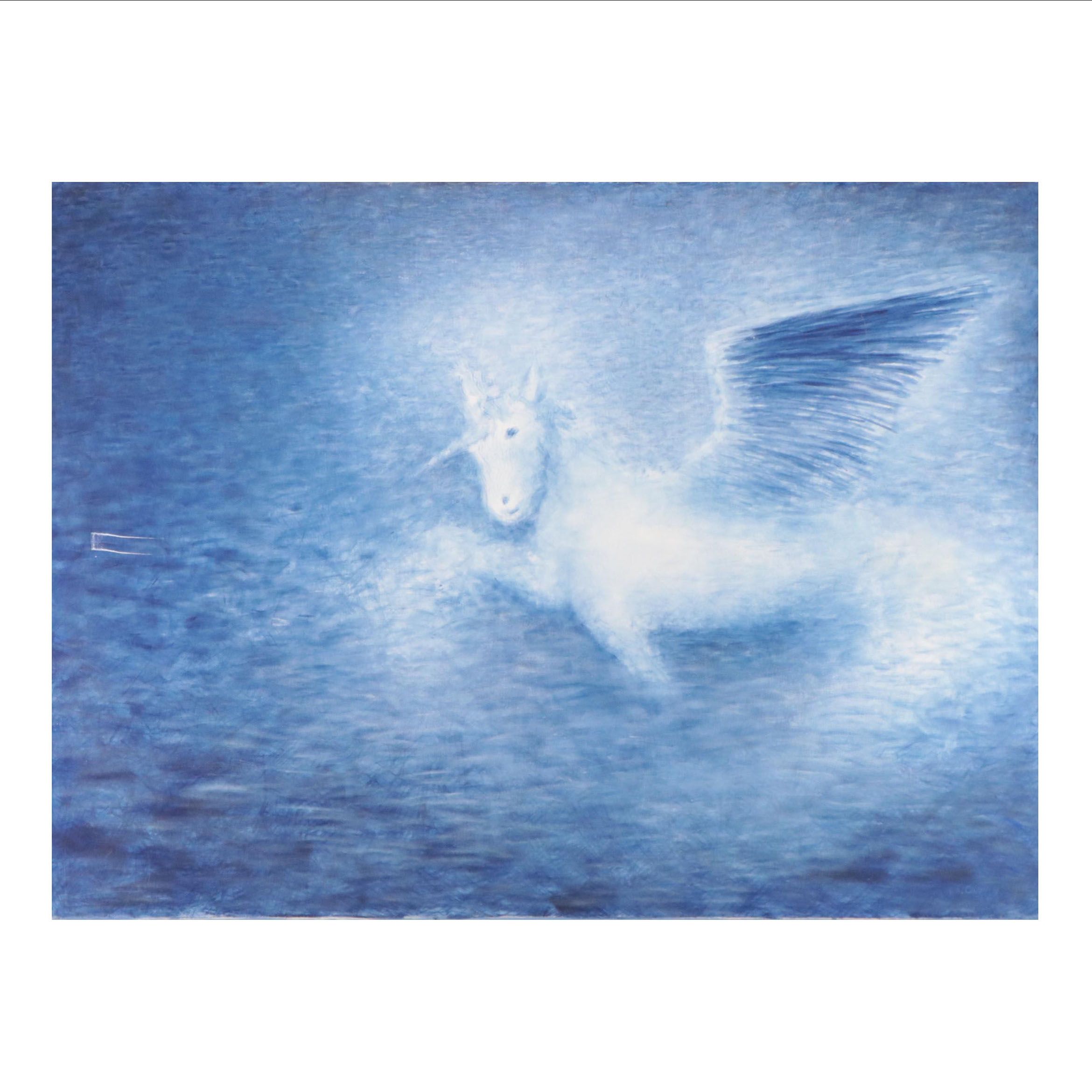 Large Scale Oil Painting of Pegasus, Late 20th Century