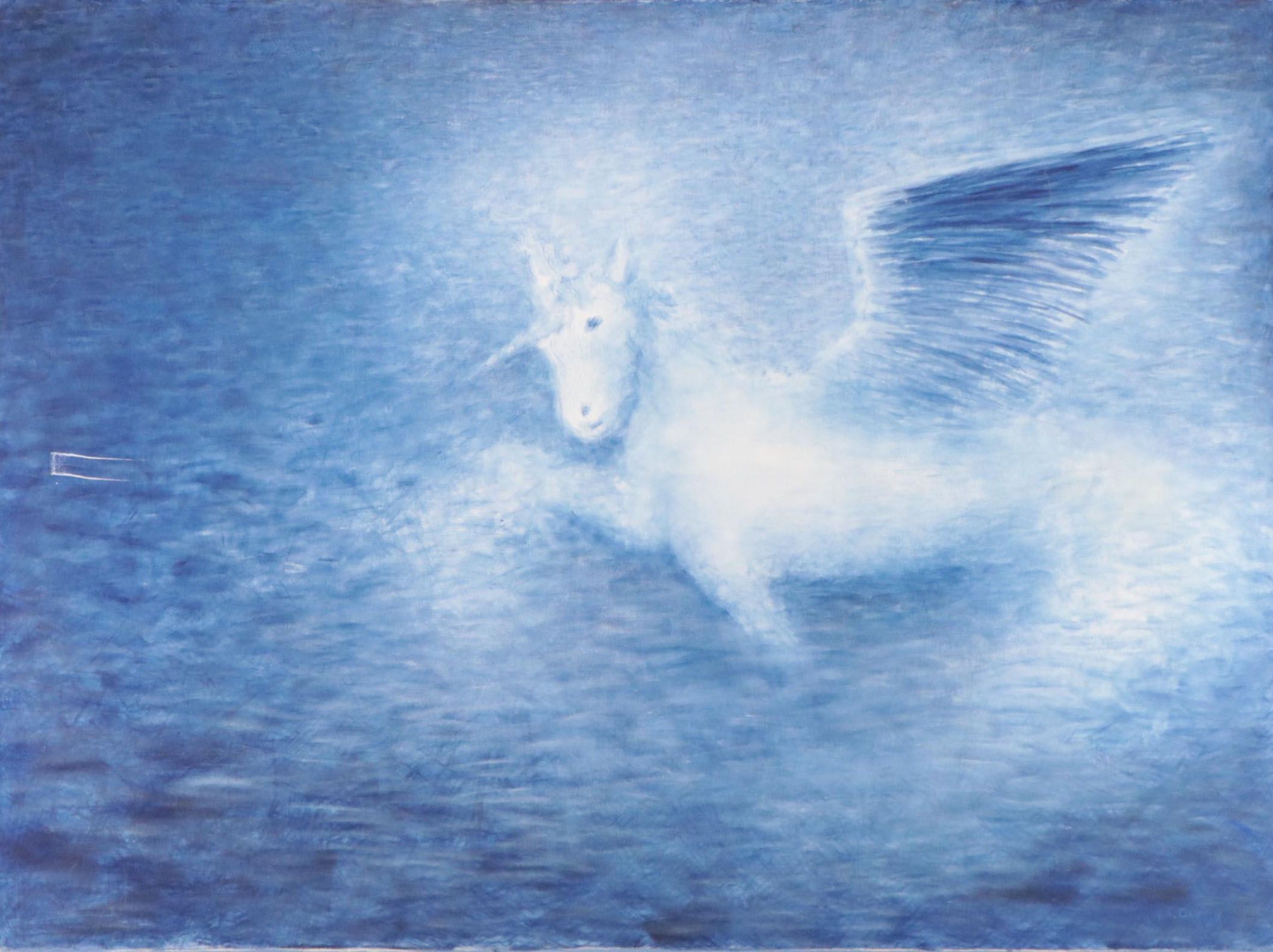 Large Scale Oil Painting of Pegasus, Late 20th Century