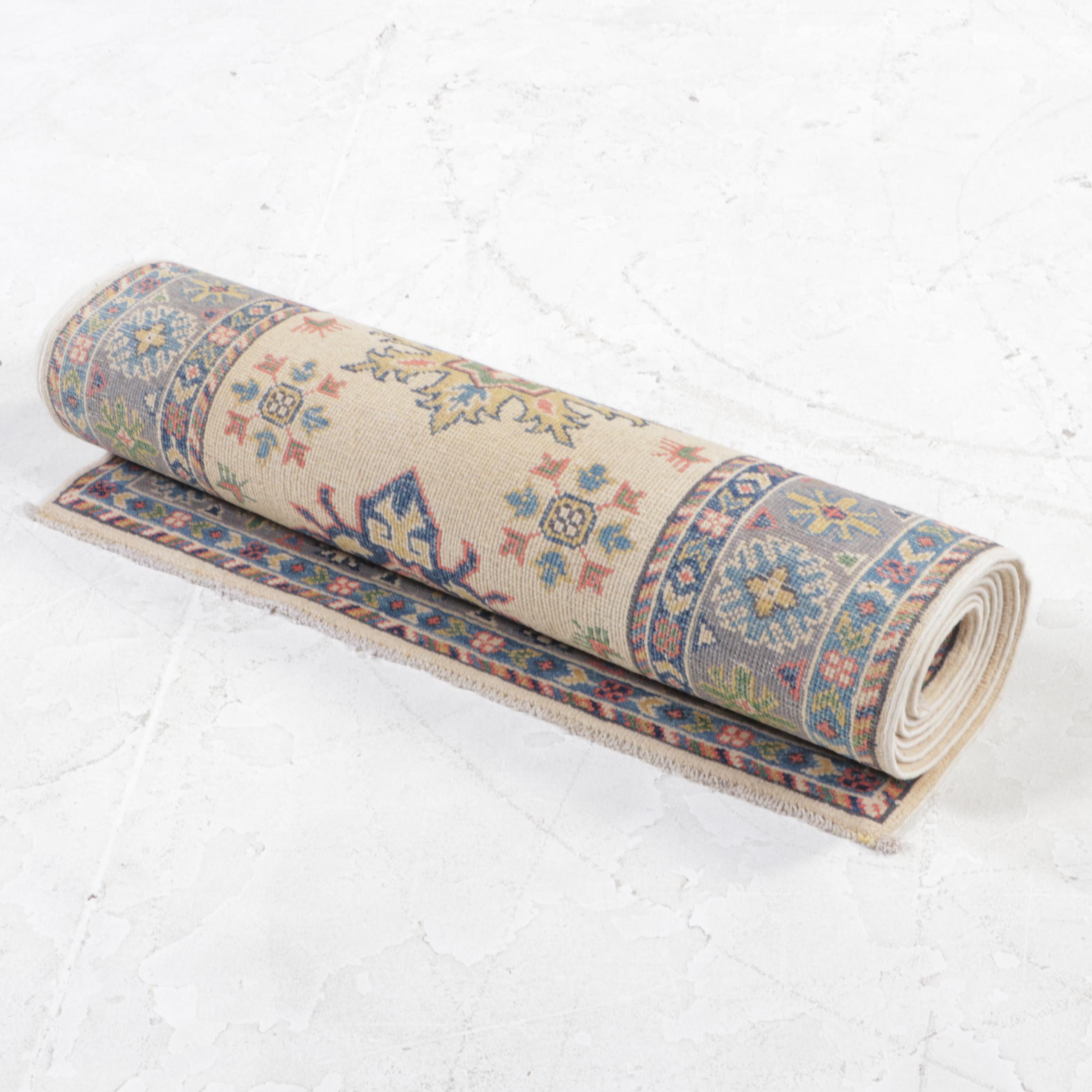 2'9 x 9'10 Hand-Knotted Pakistani Kazak Carpet Runner