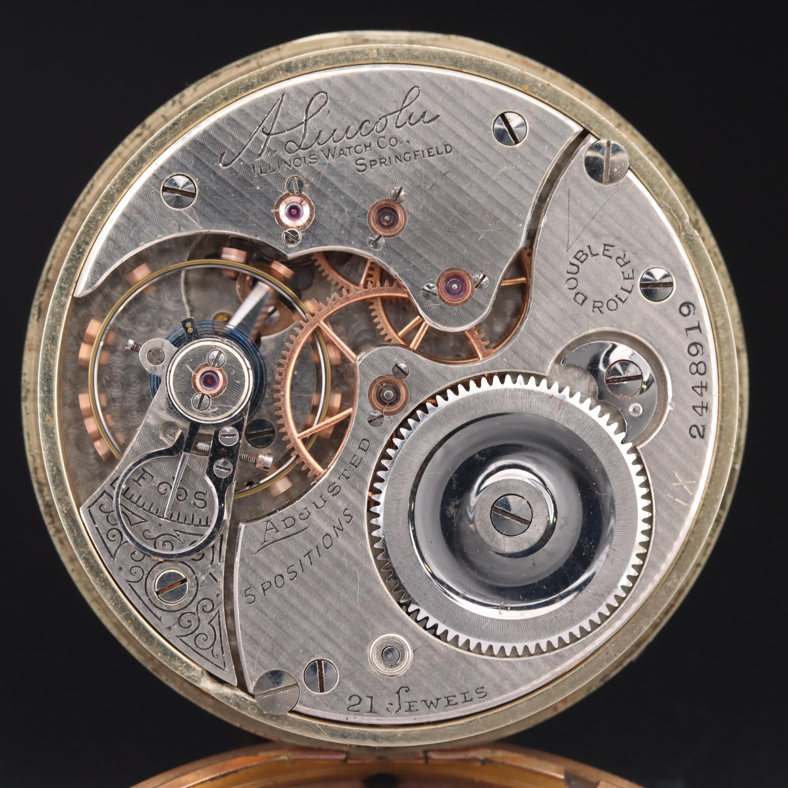 1912 Illinois A. Lincoln Swing-Out Case Pocket Watch