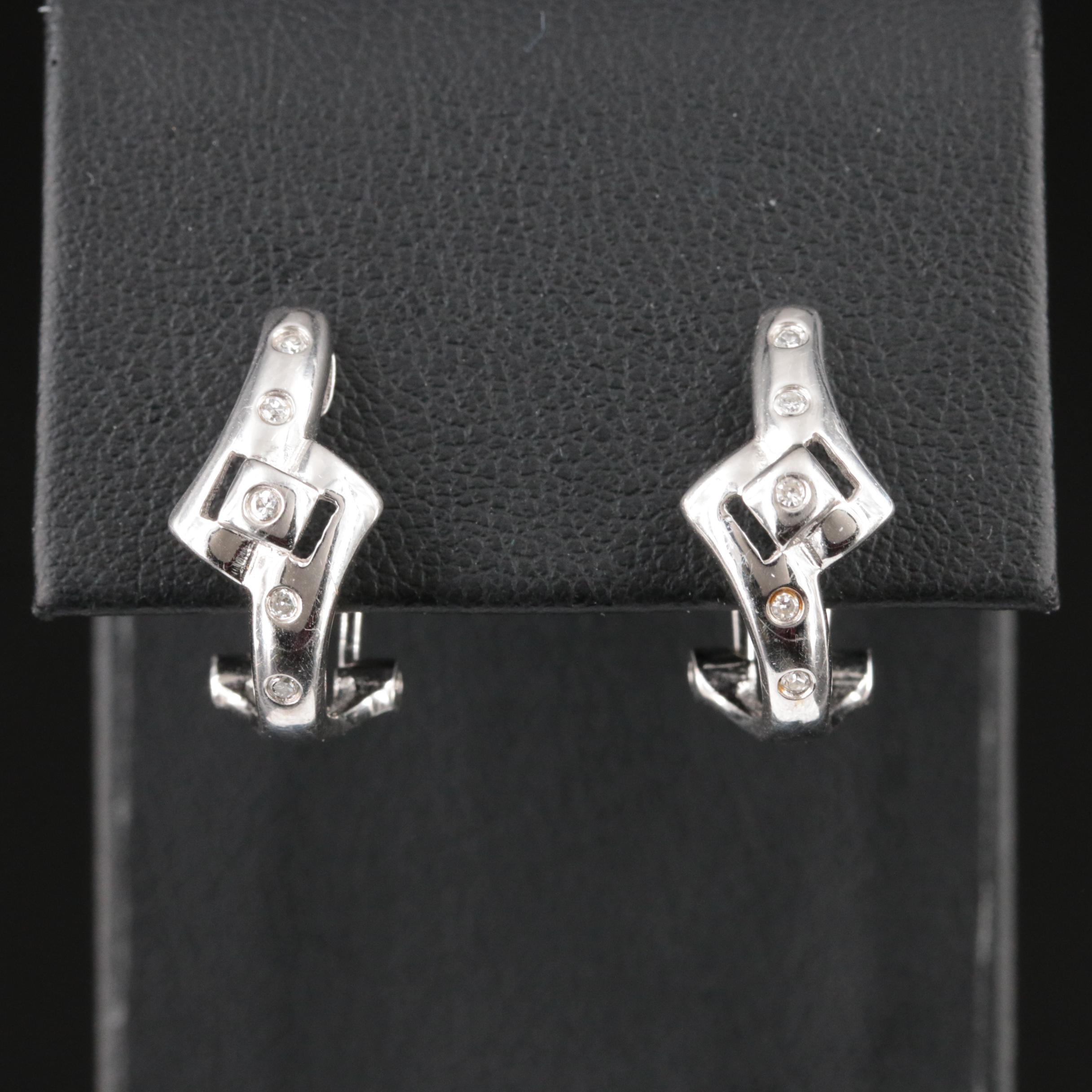 14K 0.06 CTW Diamond J Hoop Earrings