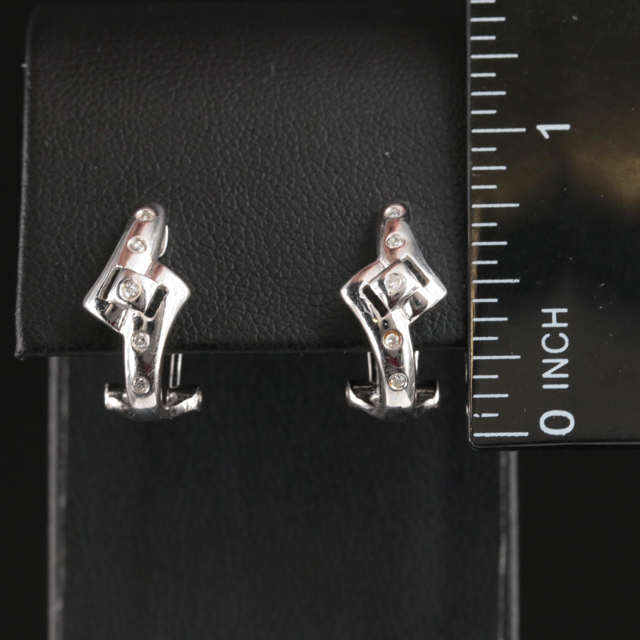 14K 0.06 CTW Diamond J Hoop Earrings