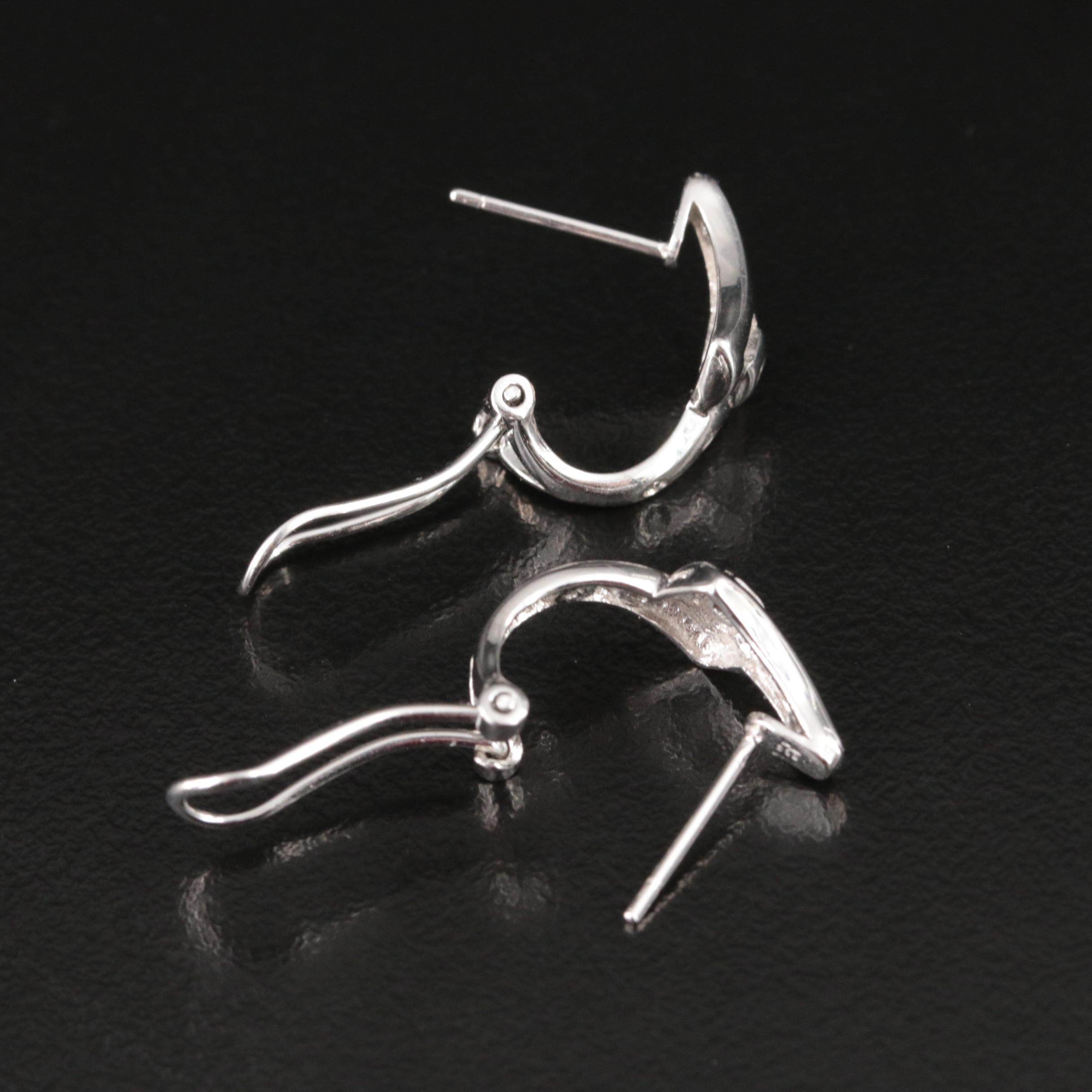 14K 0.06 CTW Diamond J Hoop Earrings