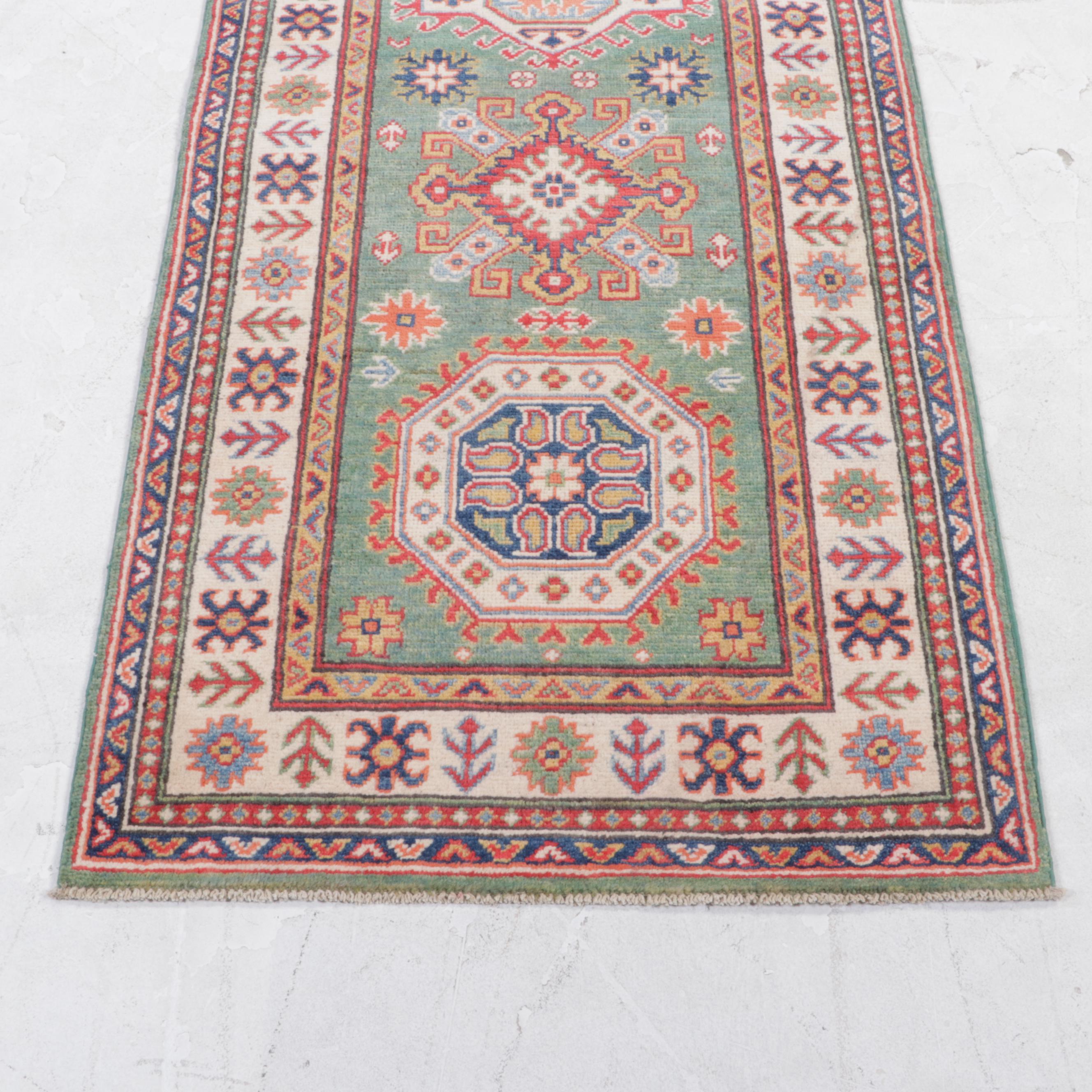 2'8 x 9'6 Hand-Knotted Pakistani Kzzak Carpet Runner