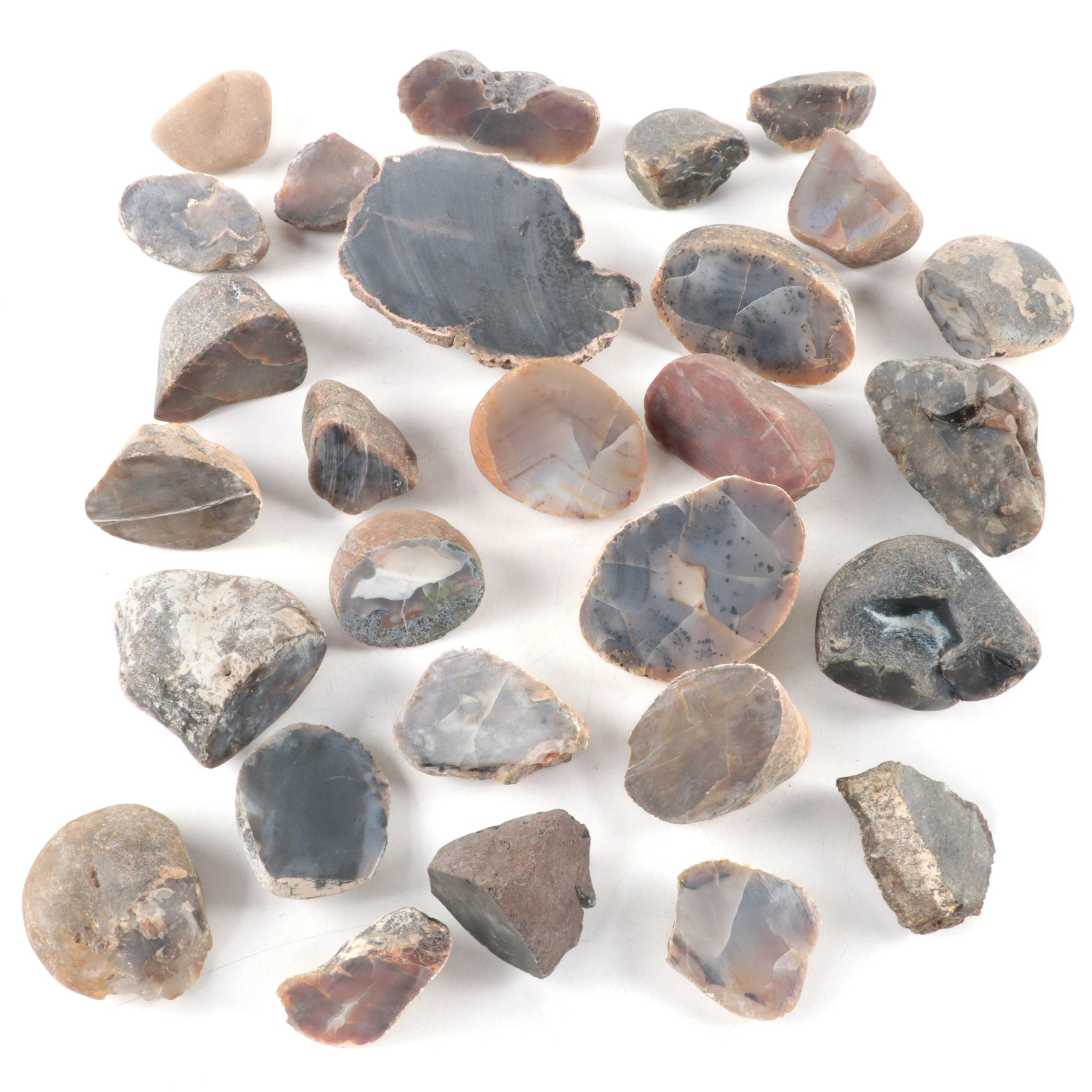 Rough Chalcedony, Chert, Agate and Other Mineral Specimens